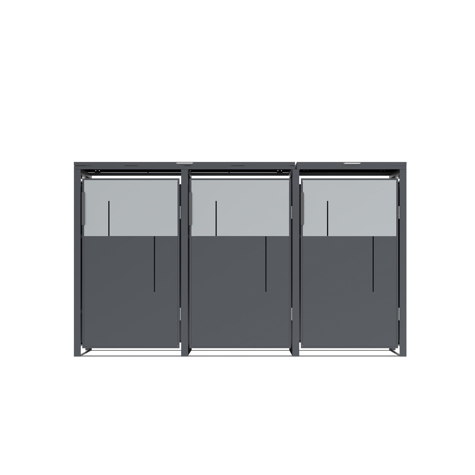Westmann Mülltonnenbox Tonus 3 3 x 240L Anthrazit 80x198x116cm