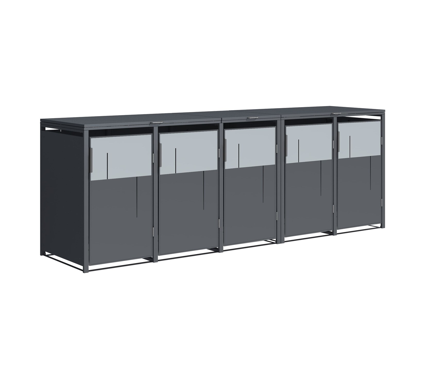 Westmann Mülltonnenbox Tonus 5   5 x 240L Anthrazit 80x330x116cm