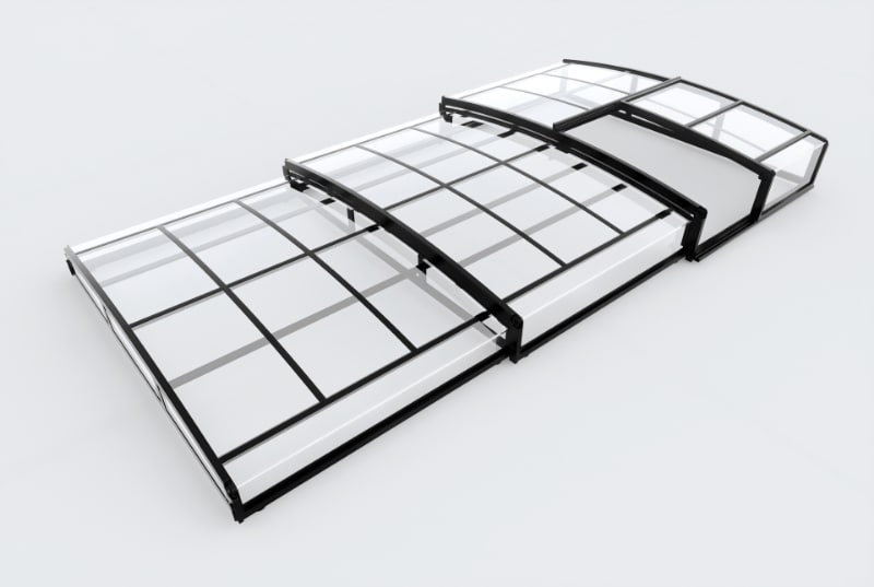 Pool&uuml;berdachung "Aqualina" aus Aluminium, ca. 6,63 x 4,26 x 0,92 cm - Bild 1