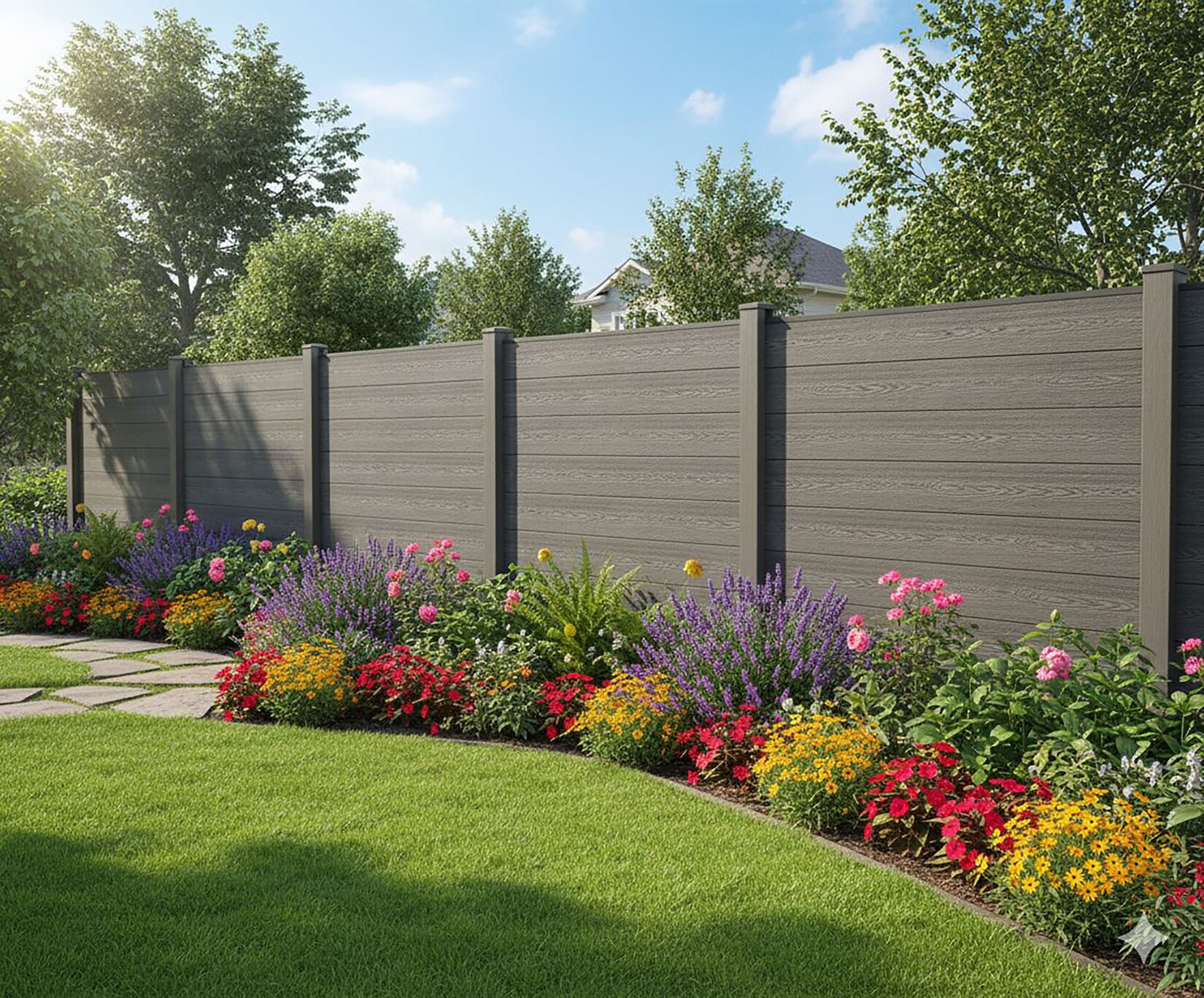 Prestige Home WPC-Sichtschutzzaun - 5x Element + 6x Pfosten Anthrazit