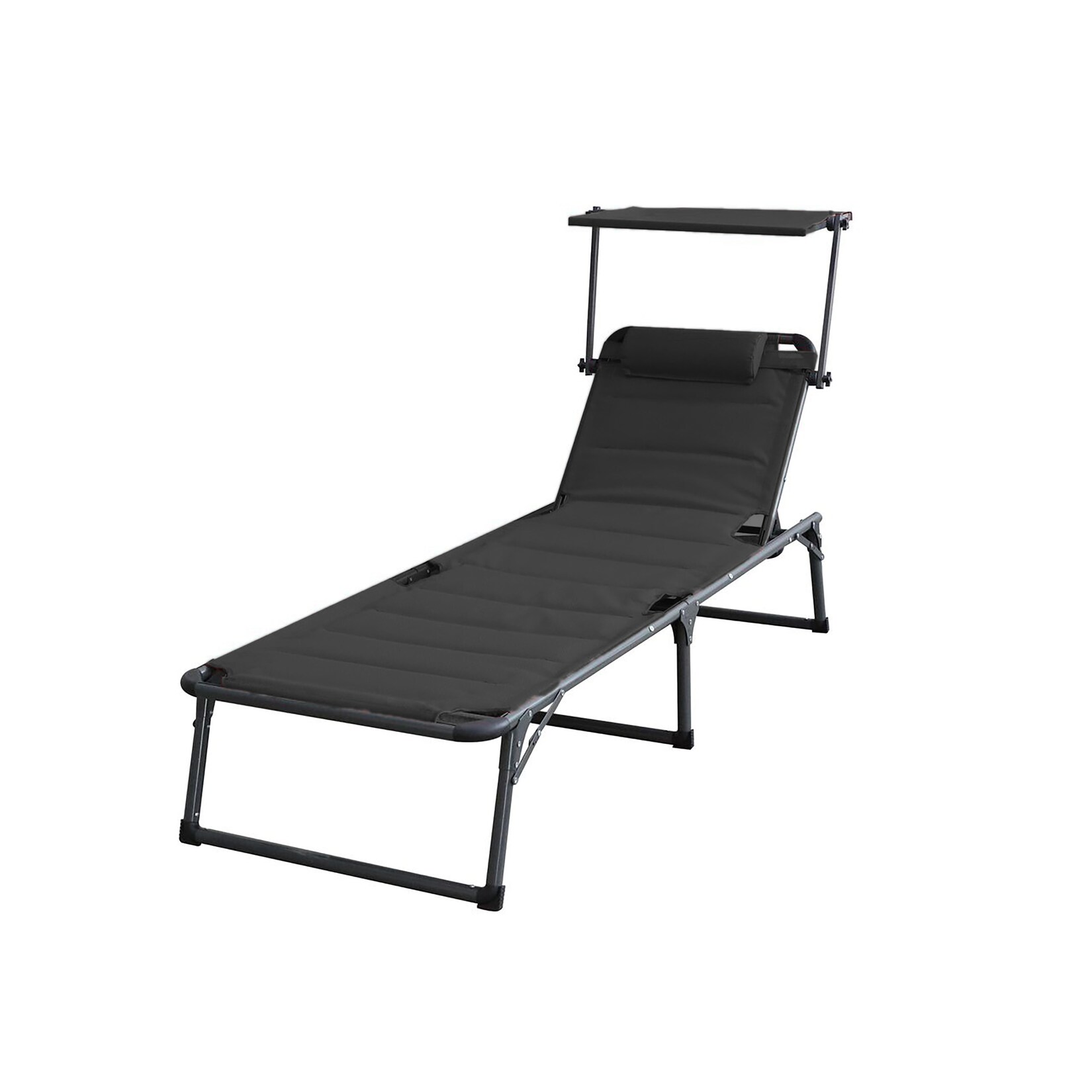 Komfort-Sonnenliege inkl. Kissen gepolstert aus Aluminium – Schwarz | 04260138342076