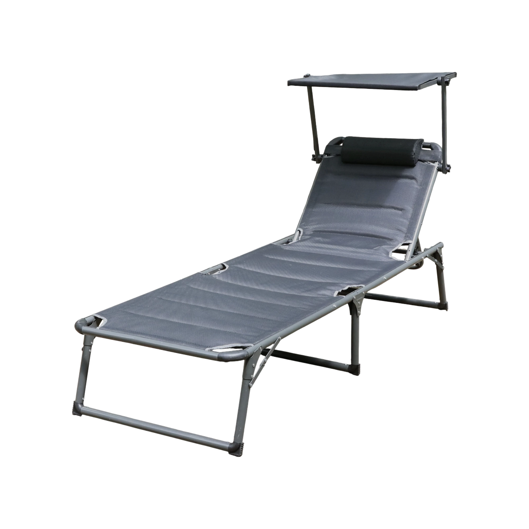 XXL-Komfort-Sonnenliege inkl. Kissen gepolstert aus Aluminium - Anthrazit - Bild 1