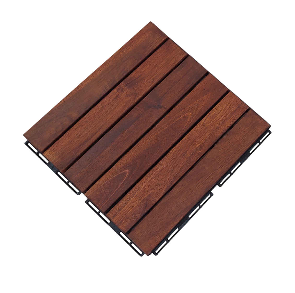 9er-Set Massivholz-Klickfliese aus Akazienholz, ca. 30 x 30 cm - Braun - Bild 1