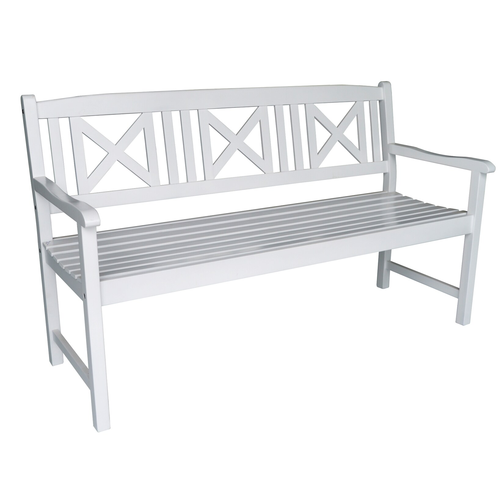 3-Sitzer Gartenbank aus Akazienholz, ca. 150 x 61 x 89 cm – Weiß | 04059306127719