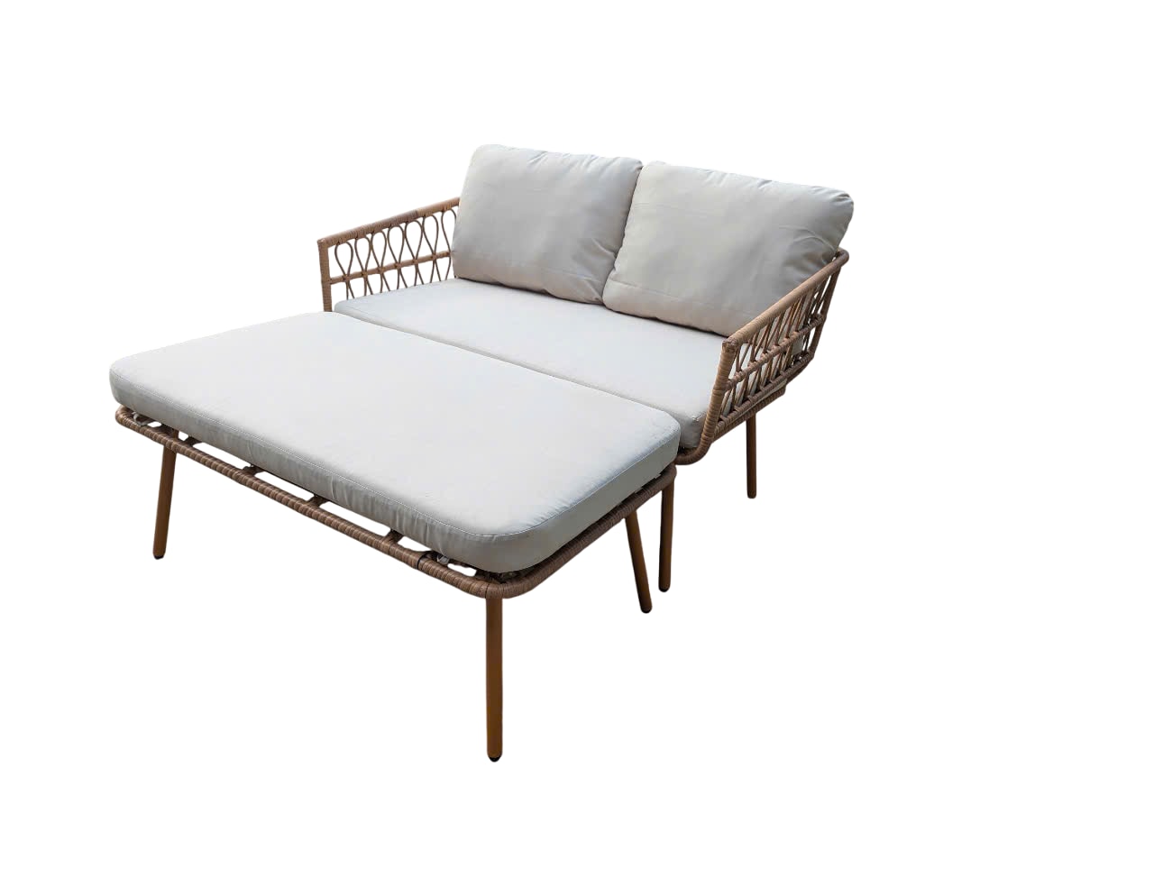 6-tlg. Gartenliege MARENA Liegesofa 2-Sitzer inkl. Hocker - Bild 1