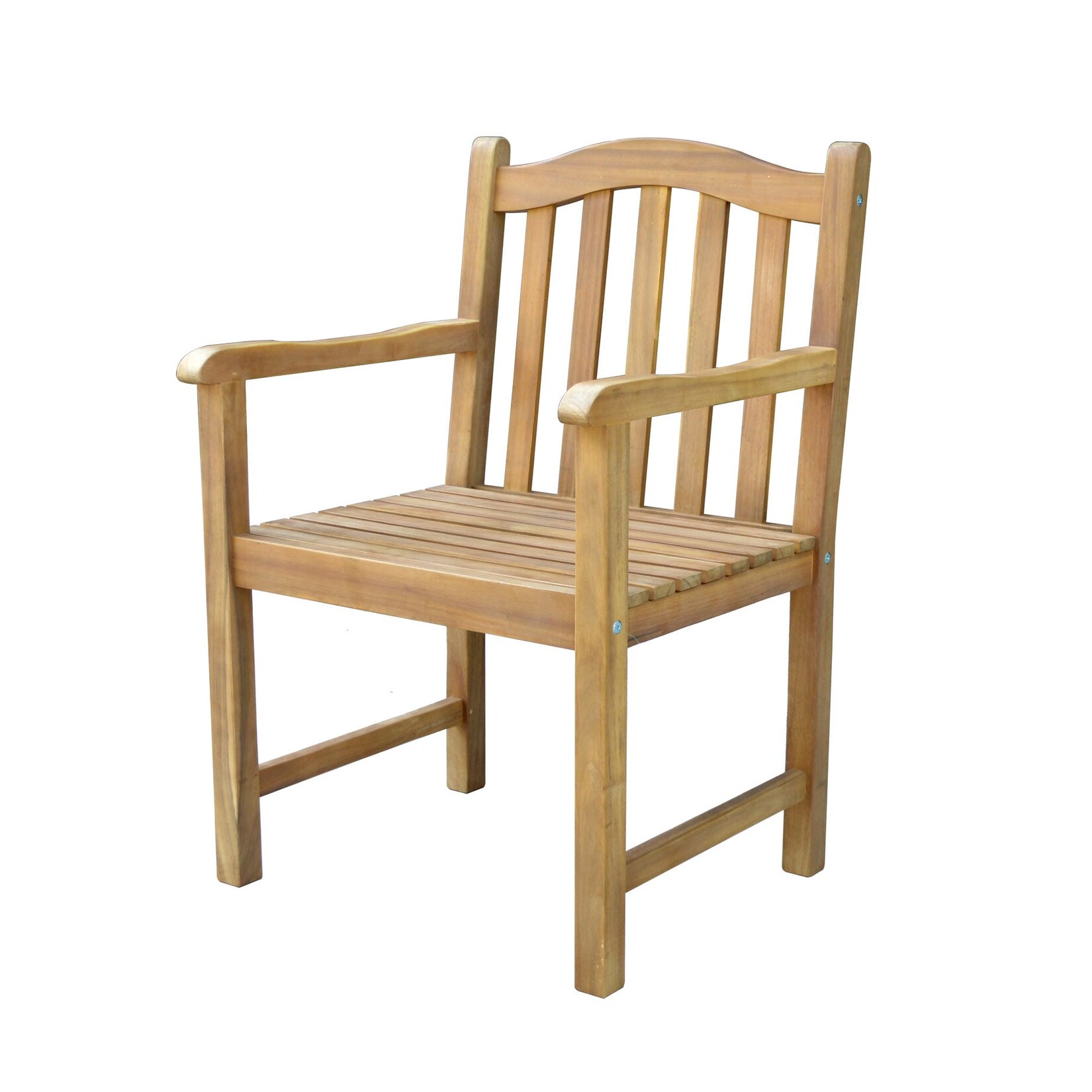 Gartenstuhl mit Armlehnen aus FSC-Akazienholz – Natur geölt | 04059306119486