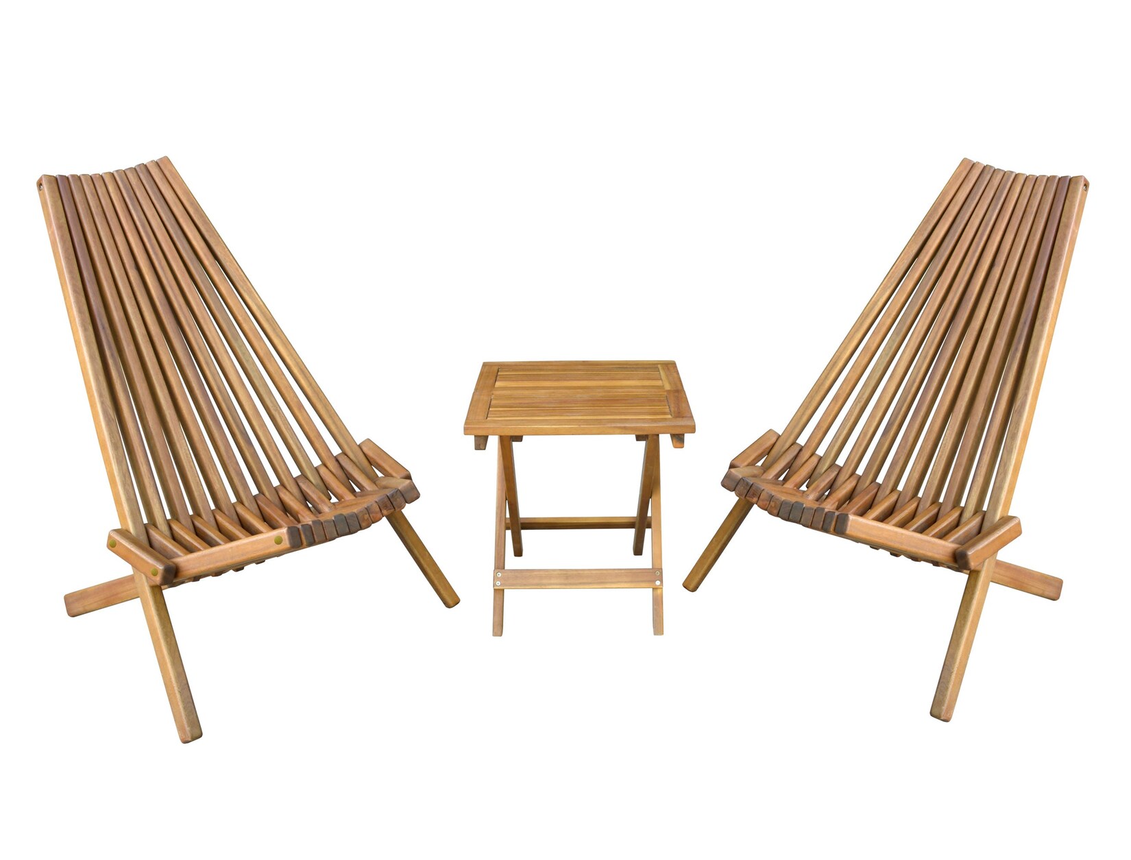 2er Set Holzliegestuhl mit Tisch aus Akazie klappbar | 04059306119165