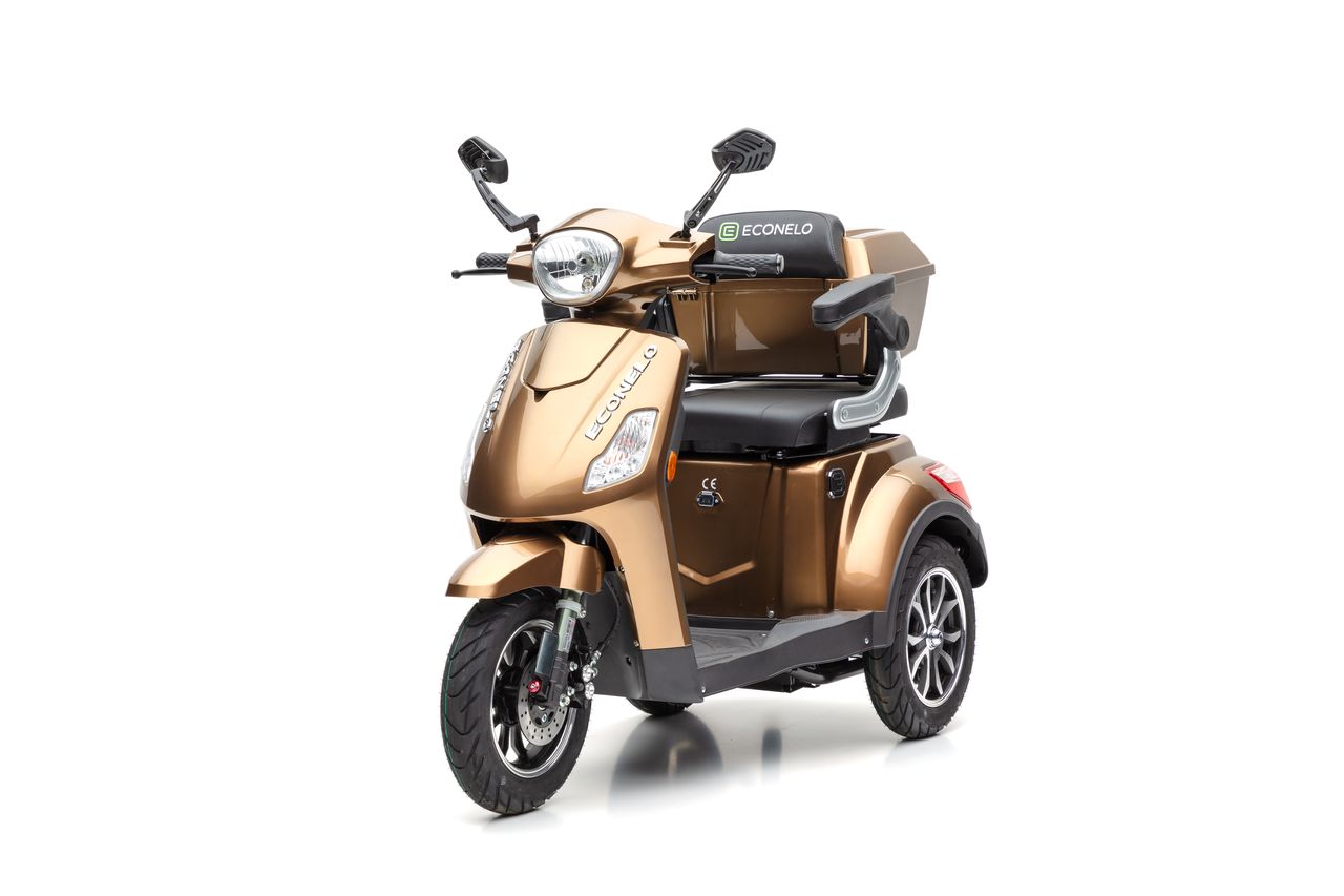 ECONELO  E-Seniorenmobil J1000 L, Lithium-Akku, 3-Rad, 1000 Watt, Braun - Bild 1