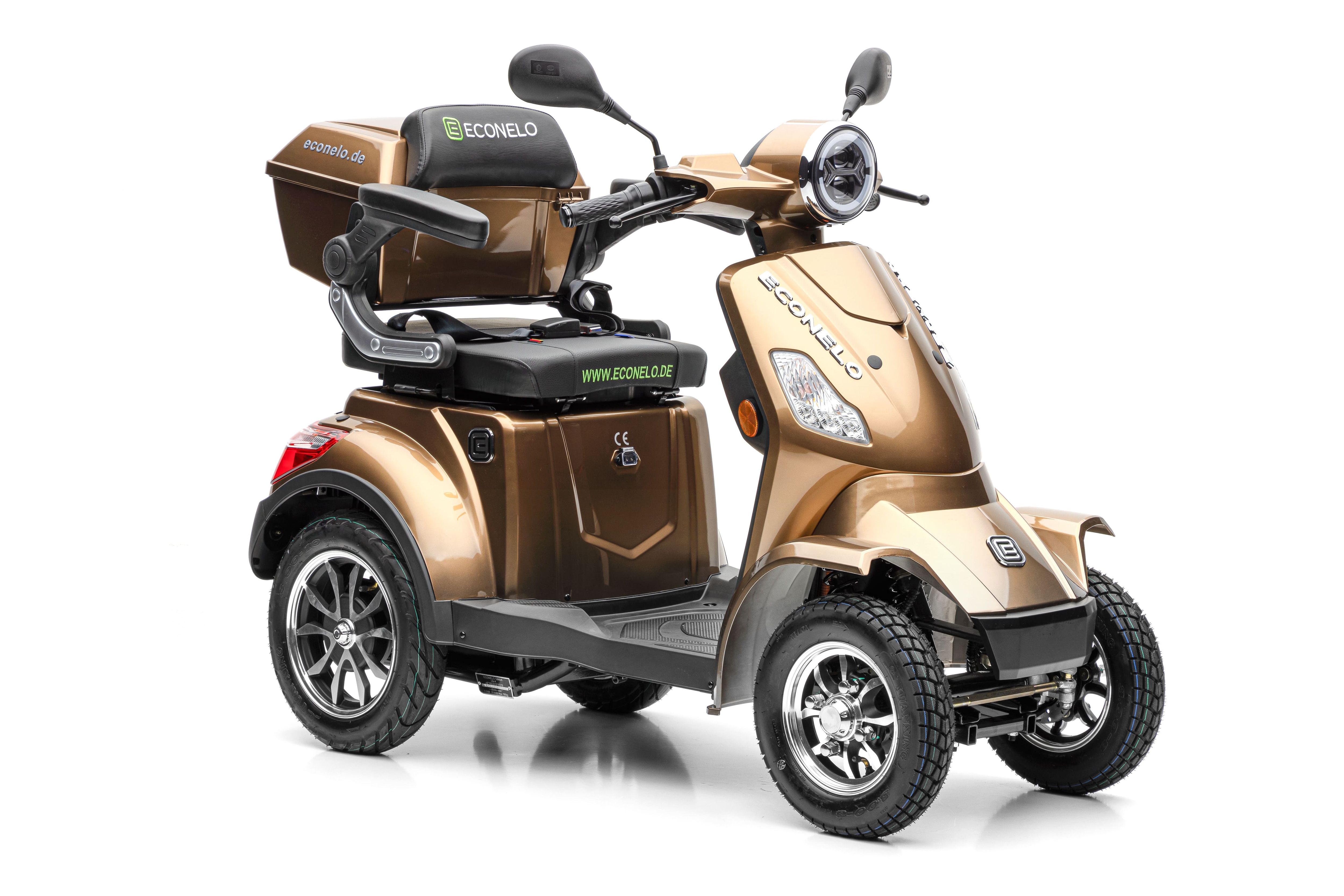 ECONELO Seniorenmobil J4000, Blei-Akku, 25 km/h, 1000 Watt, Braun - Bild 1