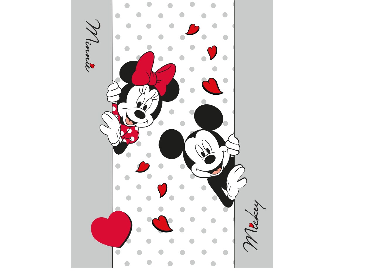 Lizenz Fleecedecken Disney 150x200cm - Mickey Minnie Herzchen - Bild 1