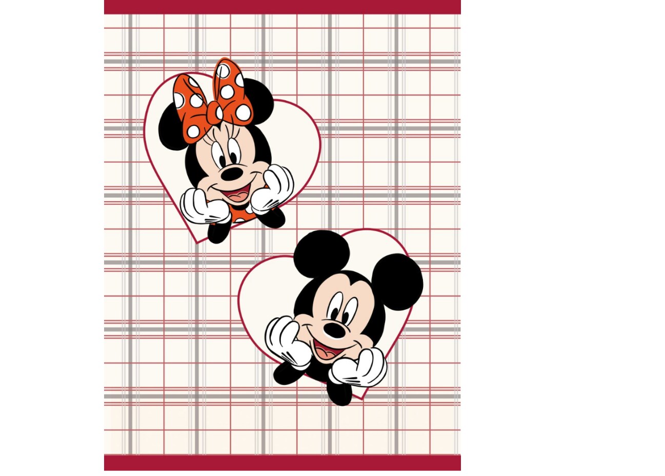 Lizenz Fleecedecken Disney 150x200cm - Mickey Minnie Karo - Bild 1