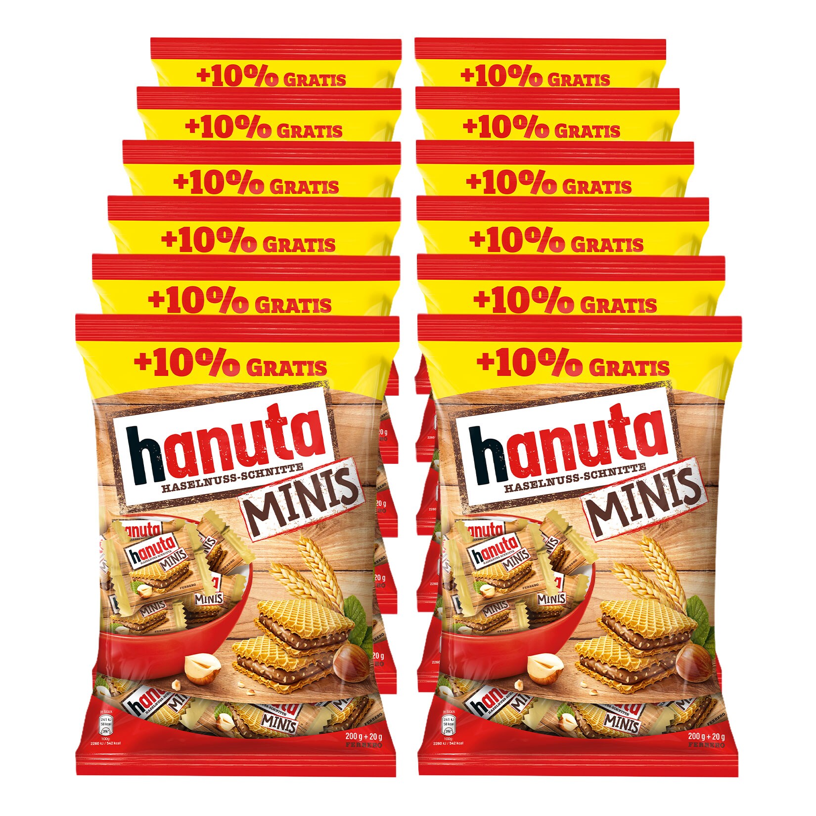 Ferrero Hanuta Minis 220 g, 12er Pack - Bild 1