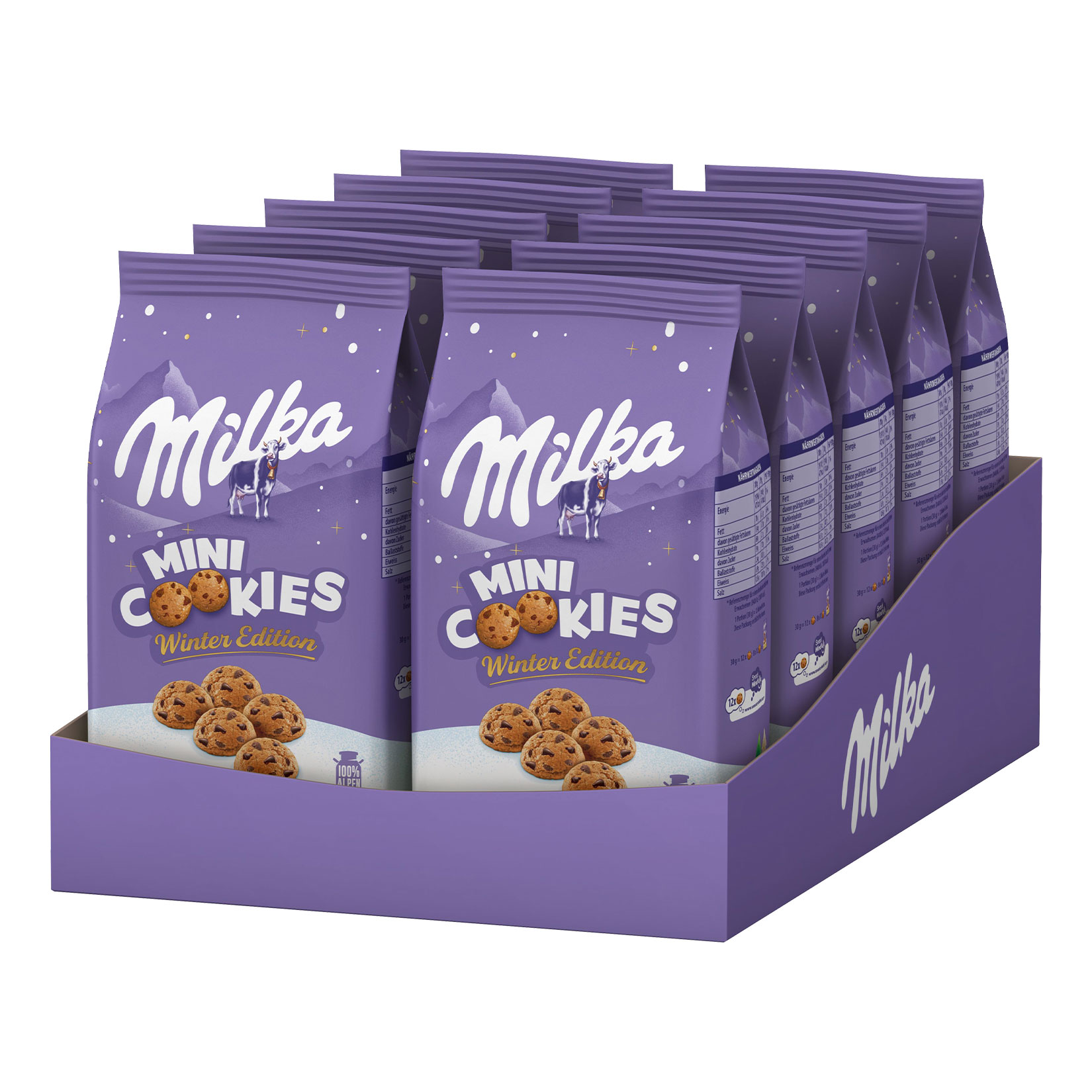Milka Mini Cookies Winter Edition 250 g, 10er Pack - Bild 1