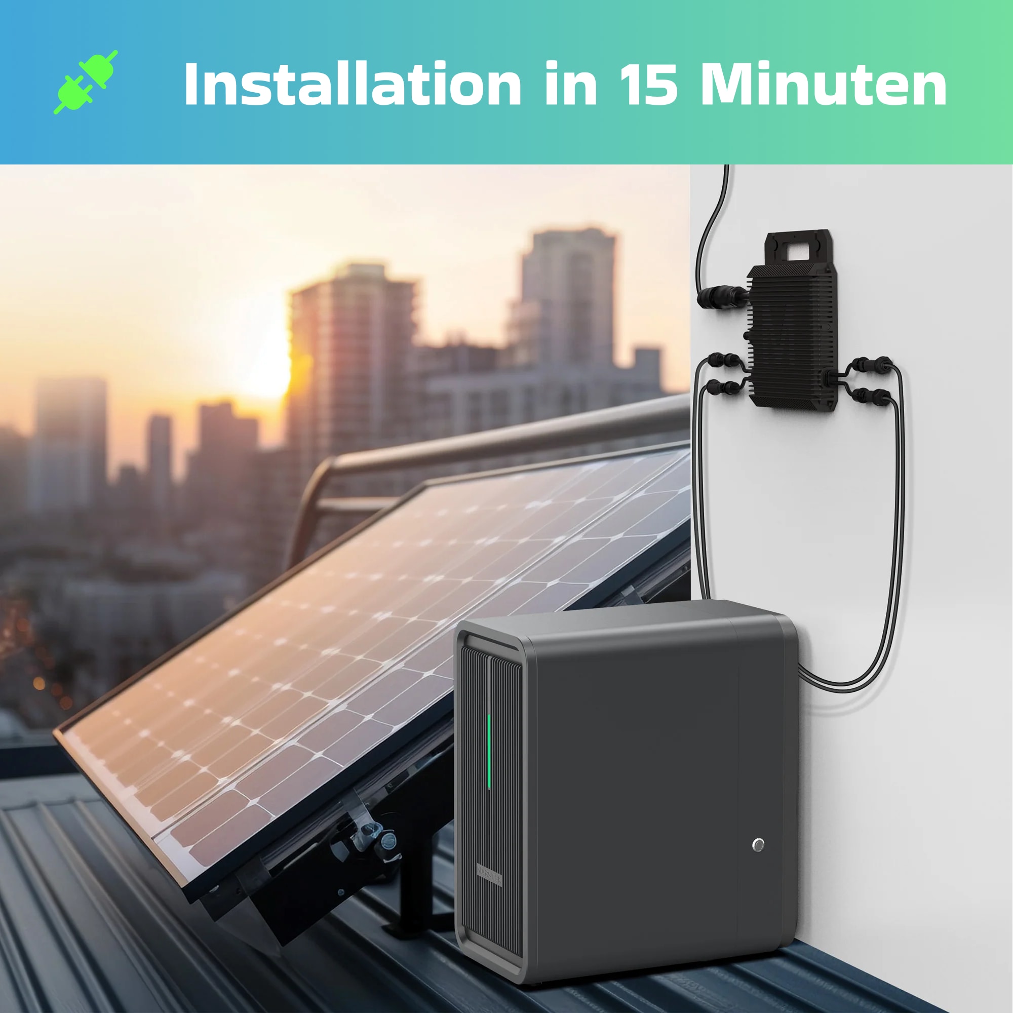 SPAUN Balkonkraftwerk 2000Wp – 1800W Komplettset Mit 4x500W N-TOPCon Modulen, 10m Kabel & WiFi-Fernüberwachung