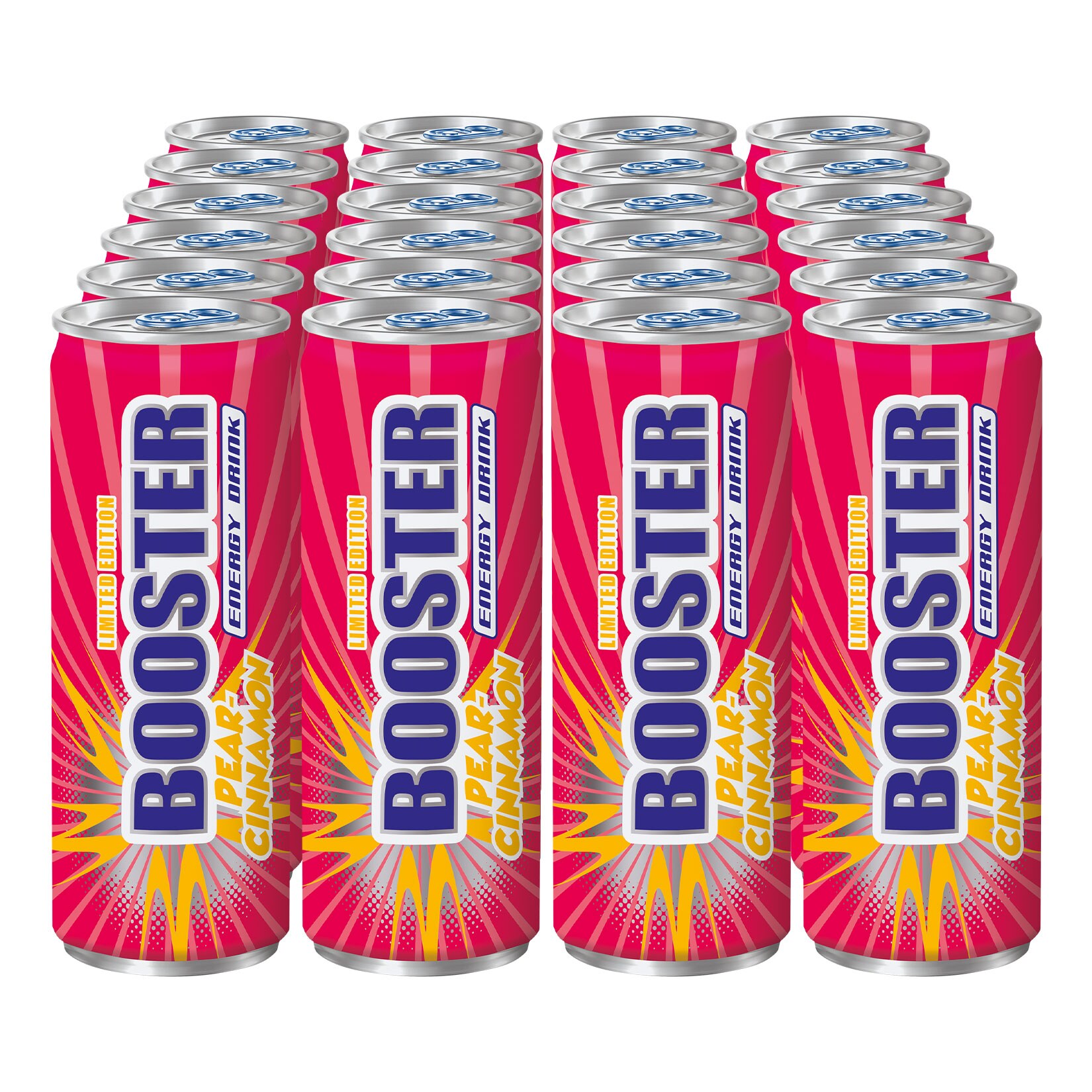 Booster Energy Drink Pear Cinnamon 0,33 Liter Dose, 24er Pack | 04044703014090