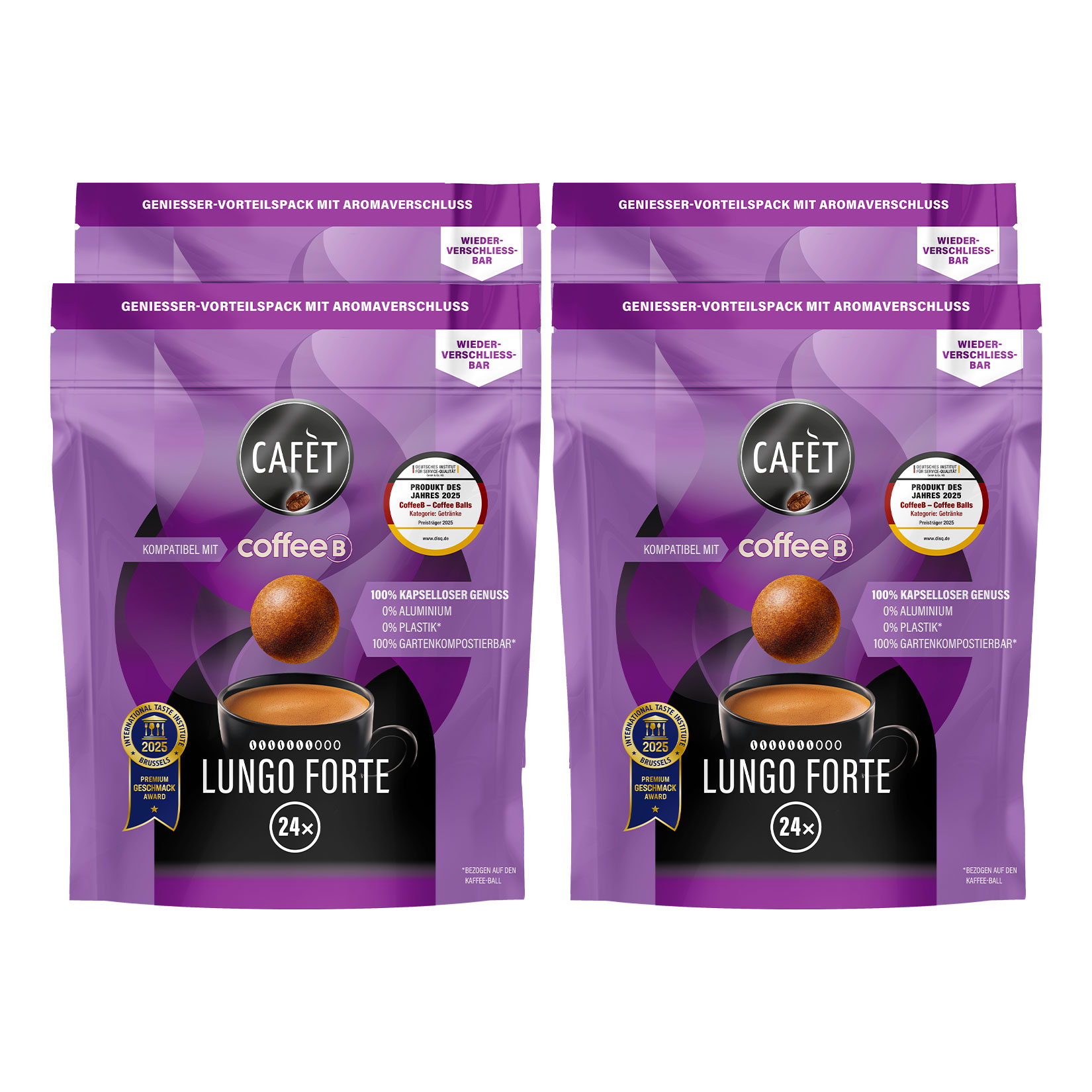 Cafet f&uuml;r CoffeeB Lungo Forte Vorteilspack 136g, 4er Pack - Bild 1
