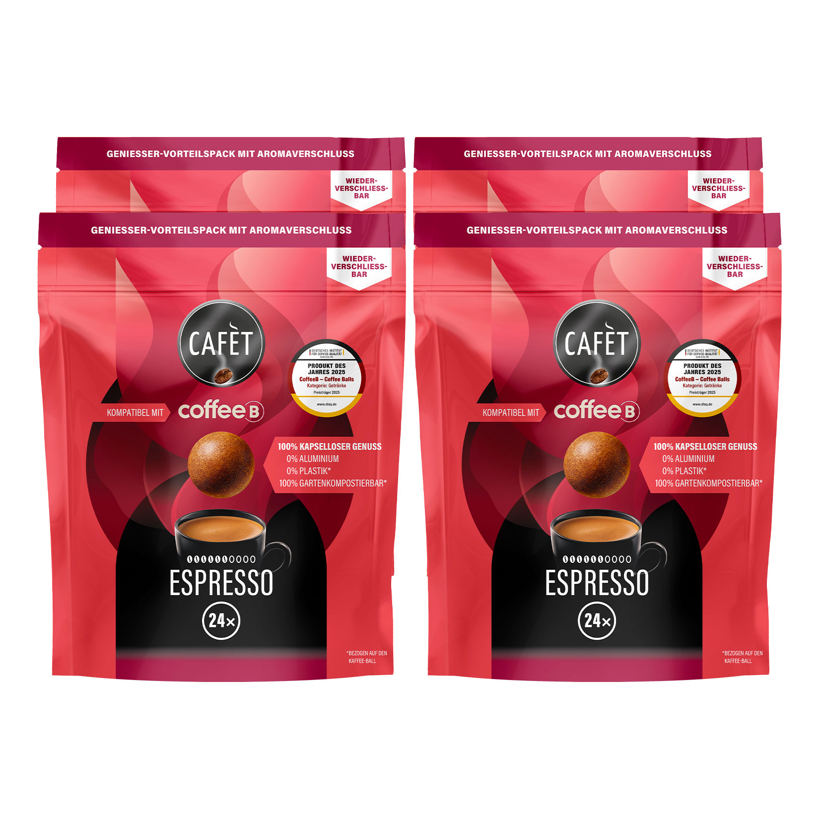 Cafet f&uuml;r CoffeeB Espresso Vorteilspack 136g, 4er Pack - Bild 1