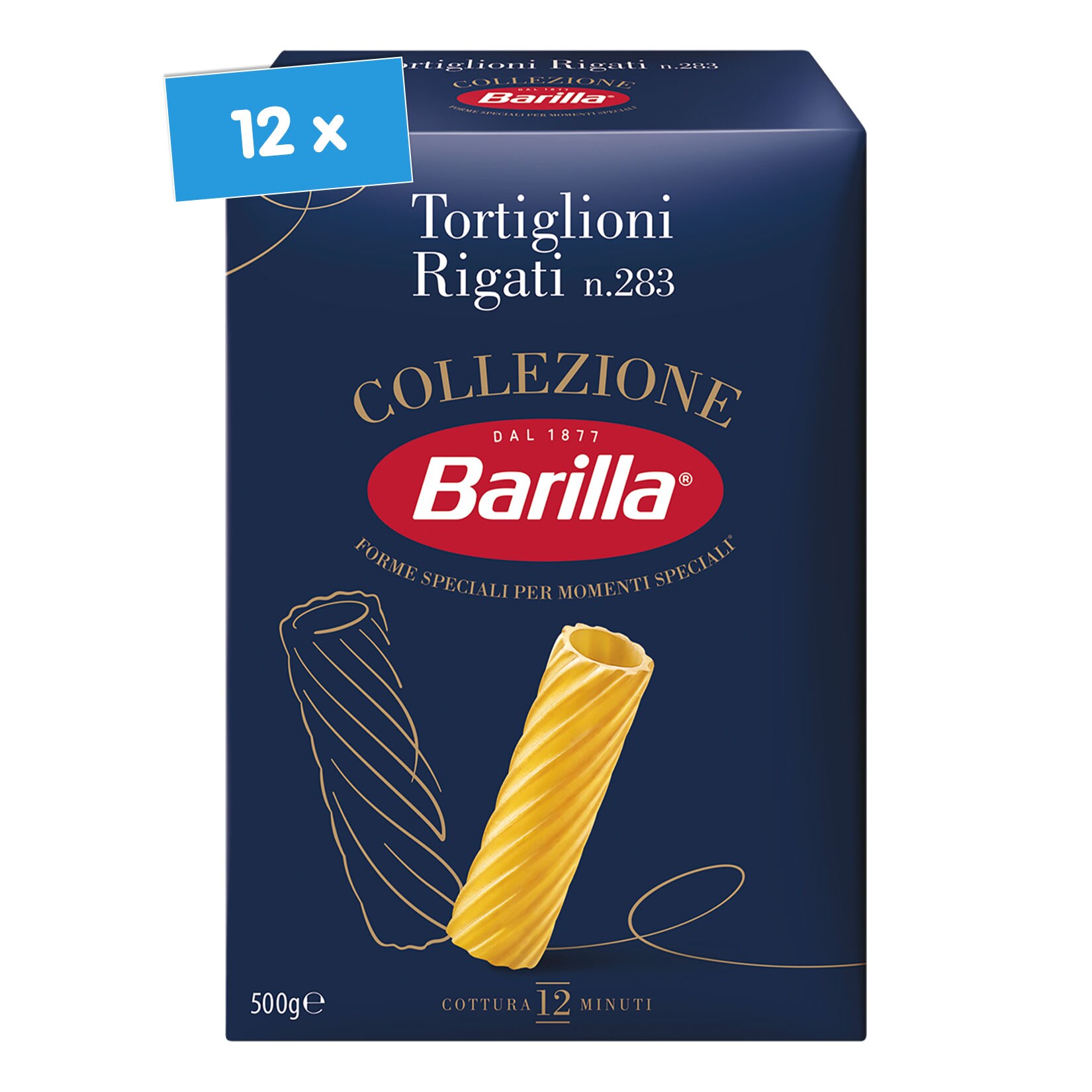 Barilla Collezione Tortiglioni Rigati 500 g, 12er Pack | 08076809097390