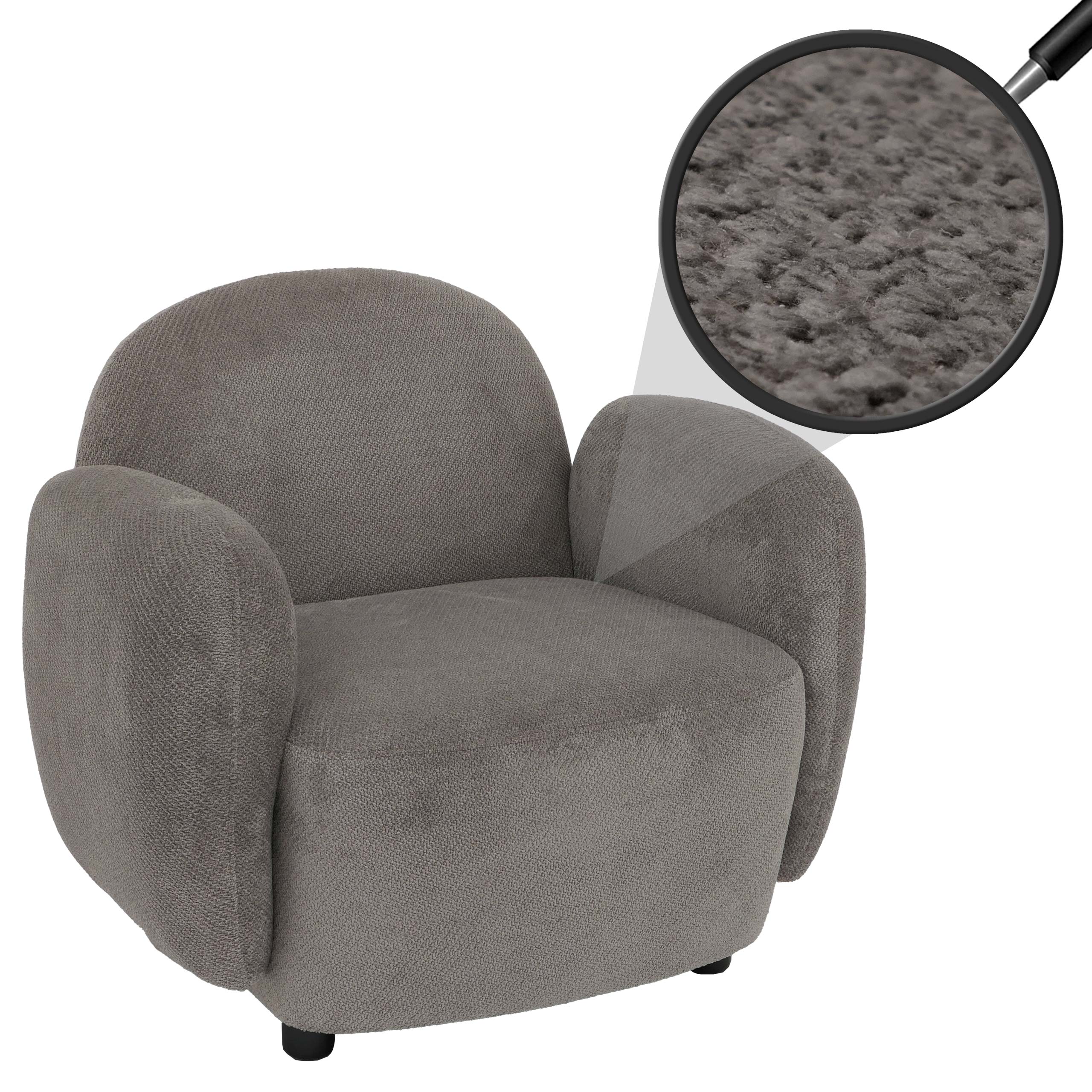 Sessel MCW-P33, Lounge-/Relax-/Cocktailsessel Polstersessel, Stoff/Textil Chenille (330 g/m&sup2;) &Ouml;ko-Tex ~ hellgrau - Bild 1
