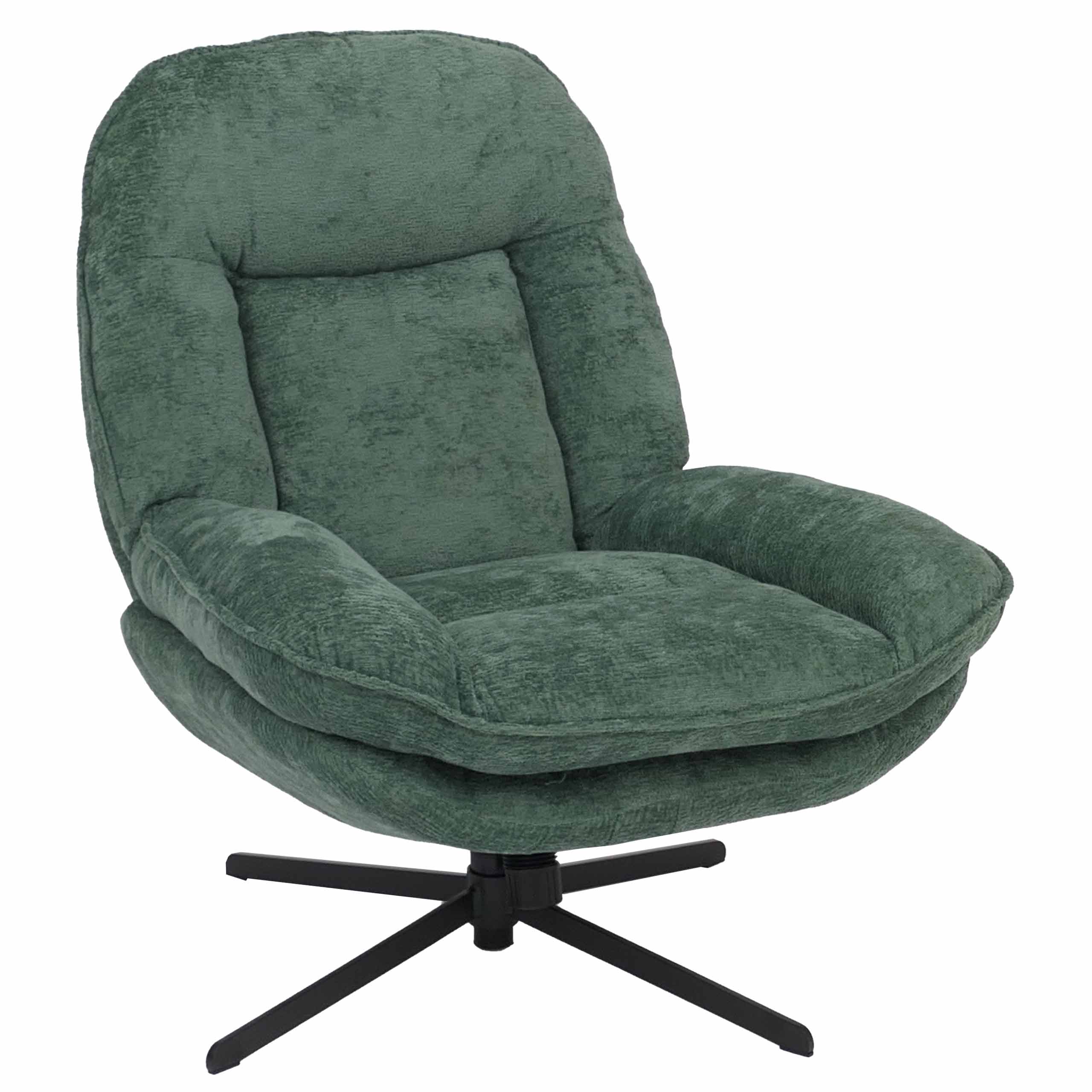 Relaxsessel MCW-P32, Fernsehsessel Nosagfederung Polstersessel, drehbar Metall Stoff/Textil Chenille (370 g/m&sup2;) ~ gr&uuml;n - Bild 1