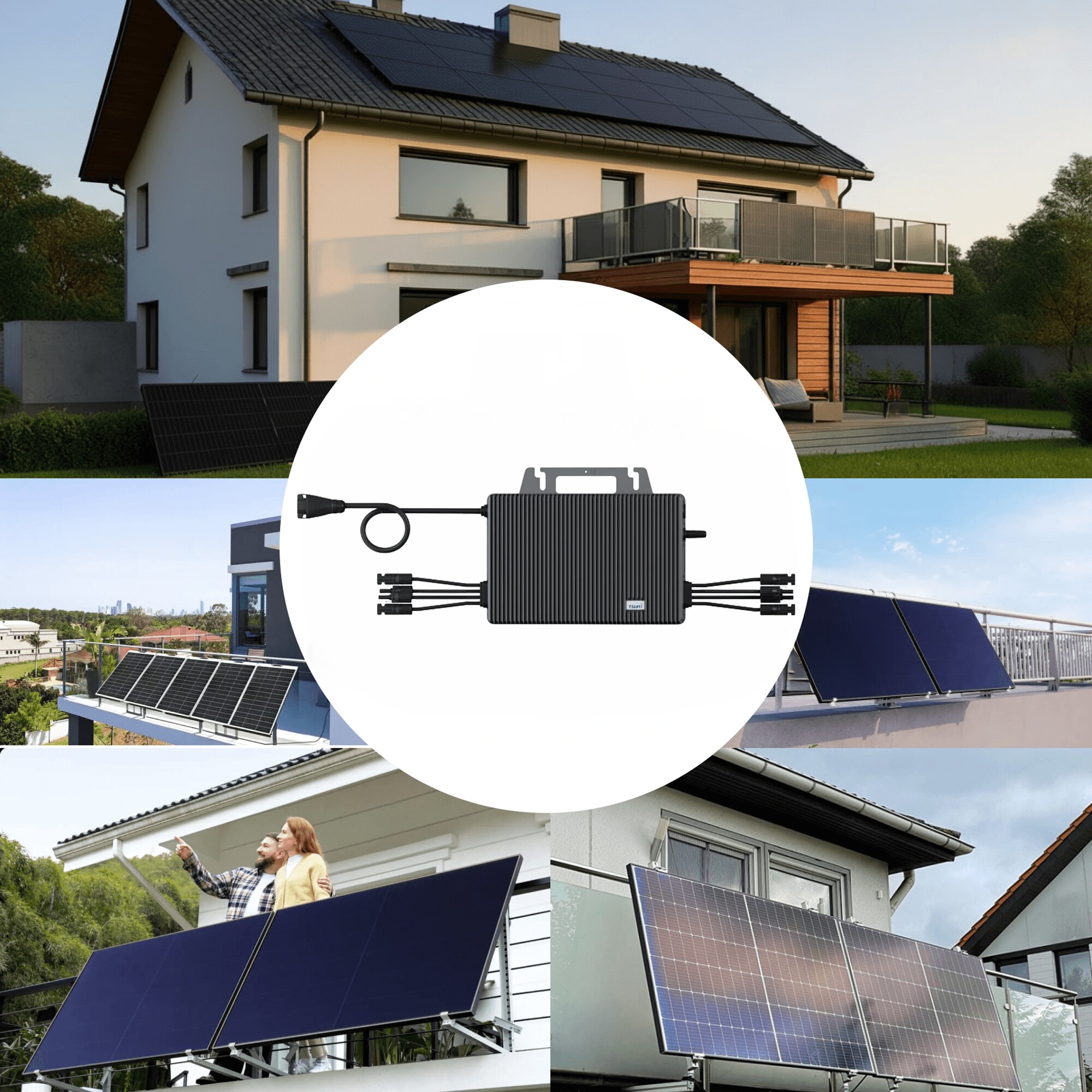 Produktbild von TSUN Mikro-Wechselrichter TSOL-MS2000 – 2000W, 4 MPPT, IP67, Bluetooth & WiFi – Perfekt Fürs Balkonkraftwerk