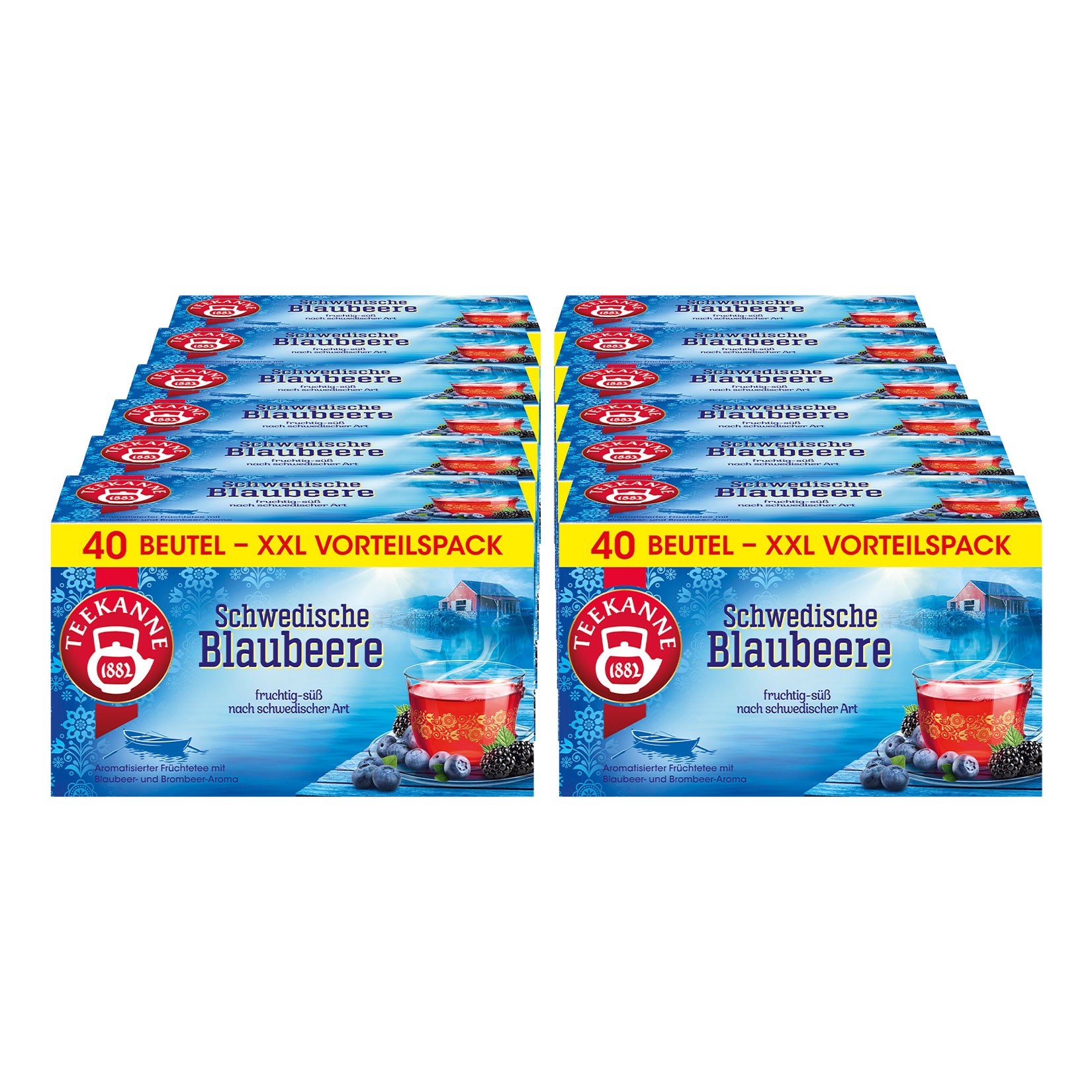 Teekanne Schwedische Blaubeere XXL 90 g, 12er Pack - Bild 1