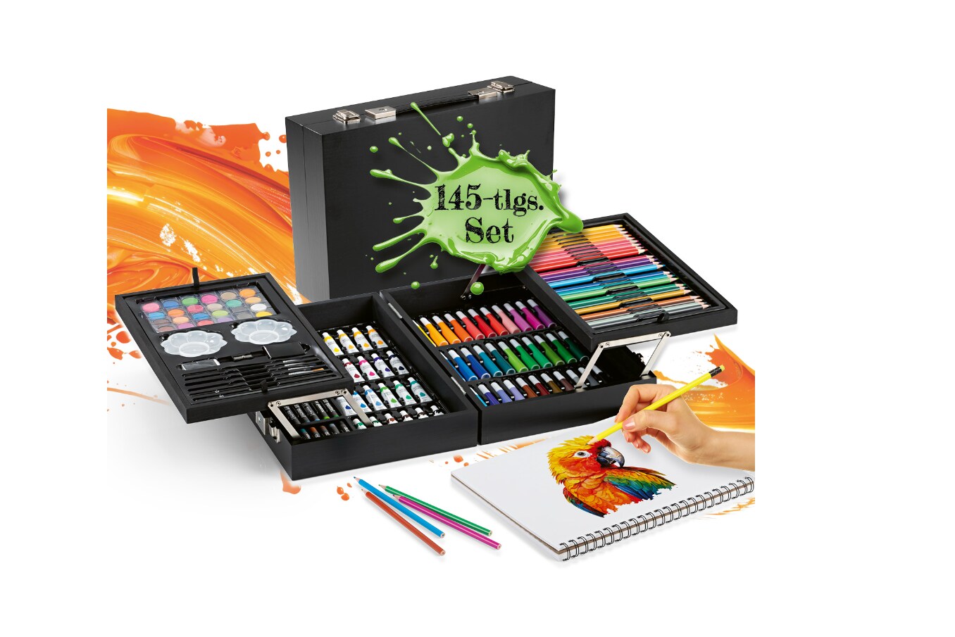 EASYmaxx Malkoffer 145-tlg. schwarz - Bild 1