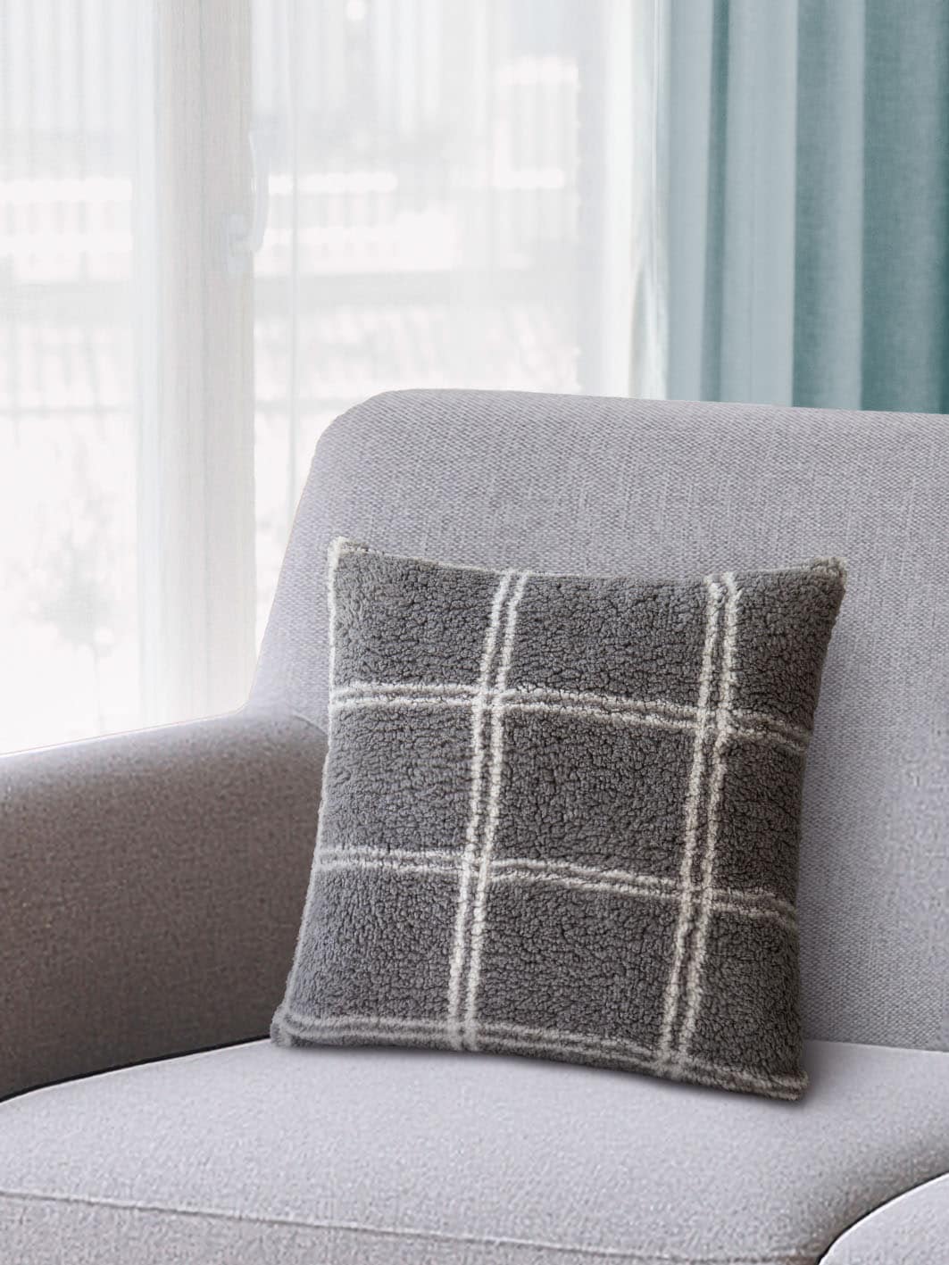 Dekor Dekokissen Sherpa, karo - Bild 1