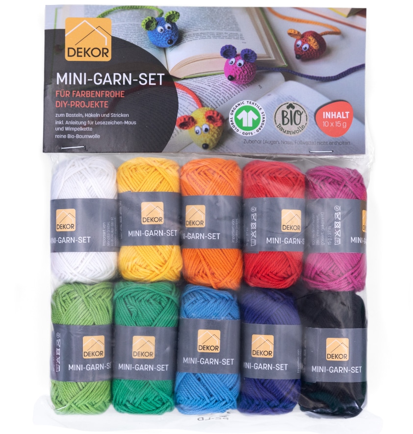 Dekor Mini Garn sortiert - 10 x 15 g - Set 1 Kr&auml;ftig - Bild 1