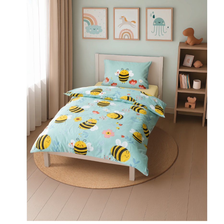 Dekor Kinderbettw&auml;sche, Biene - Bild 1