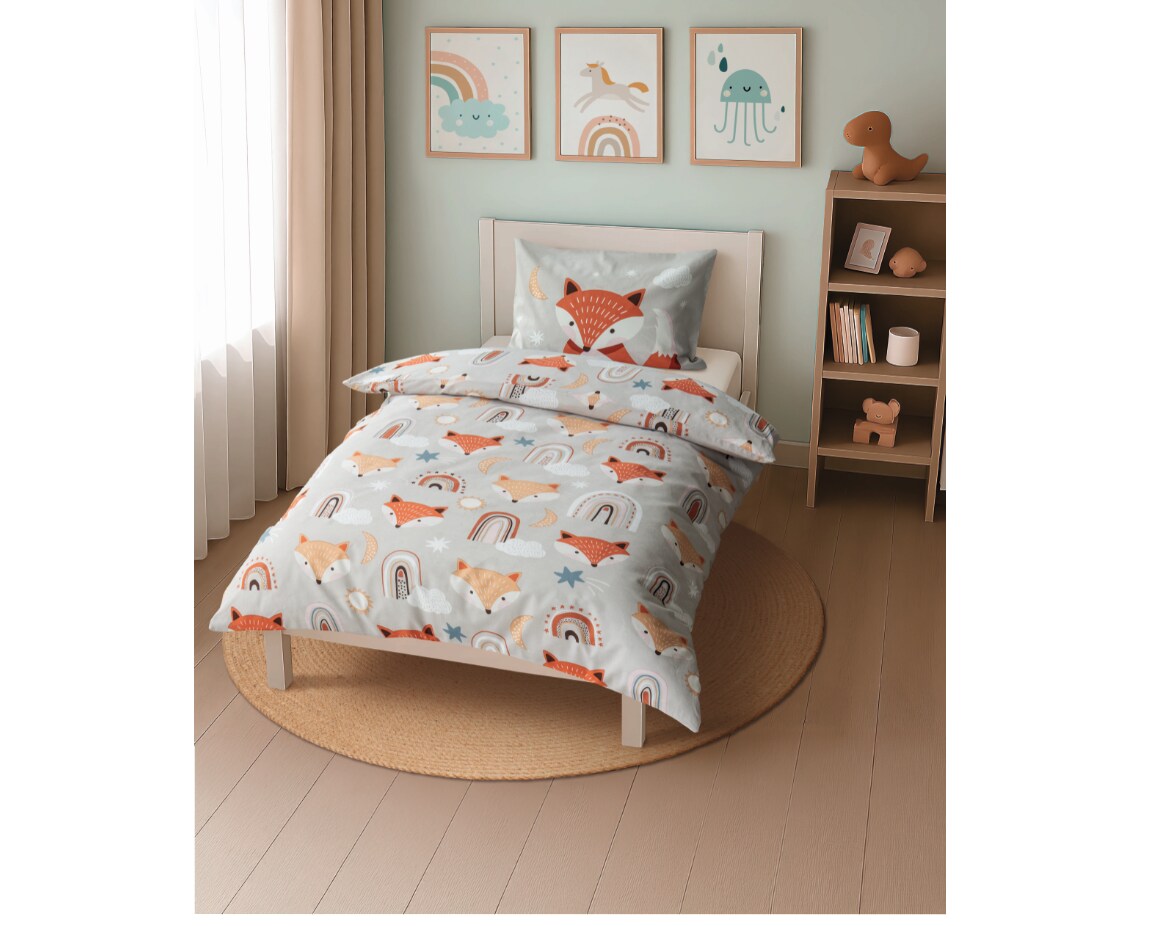 Dekor Kinderbettw&auml;sche, Fuchs - Bild 1