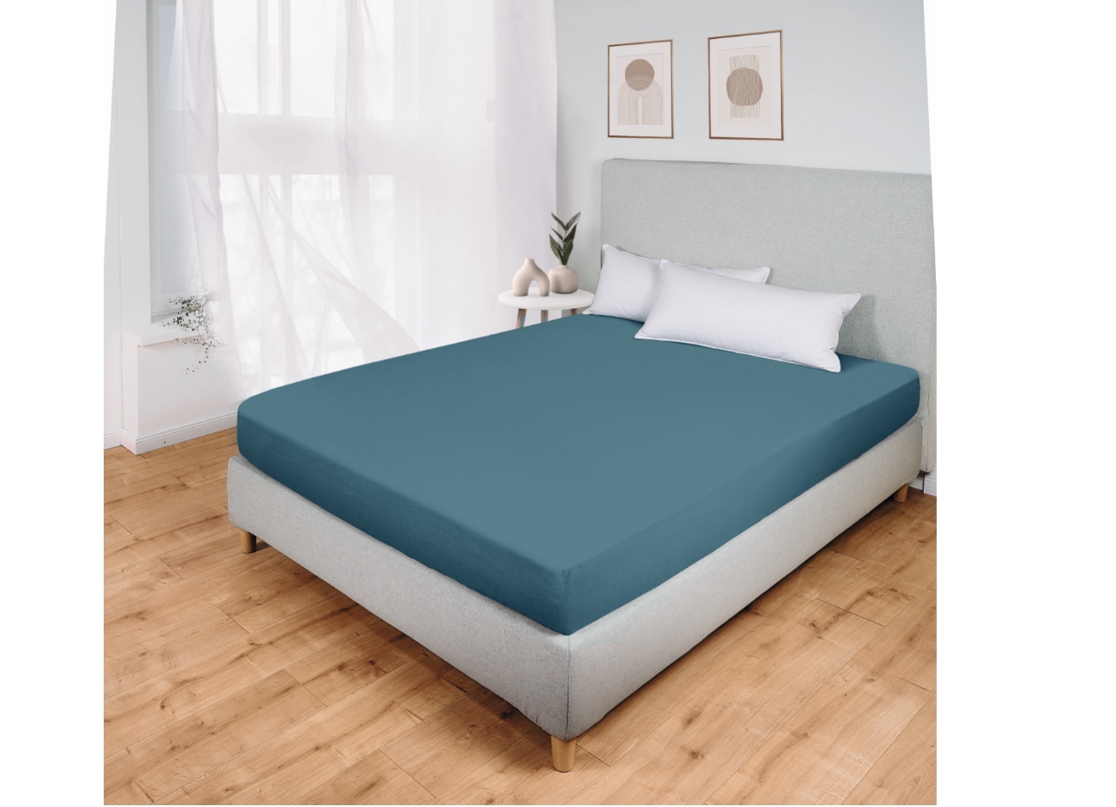 Dekor Spannbettlaken Doppel- dunkelblau - Bild 1