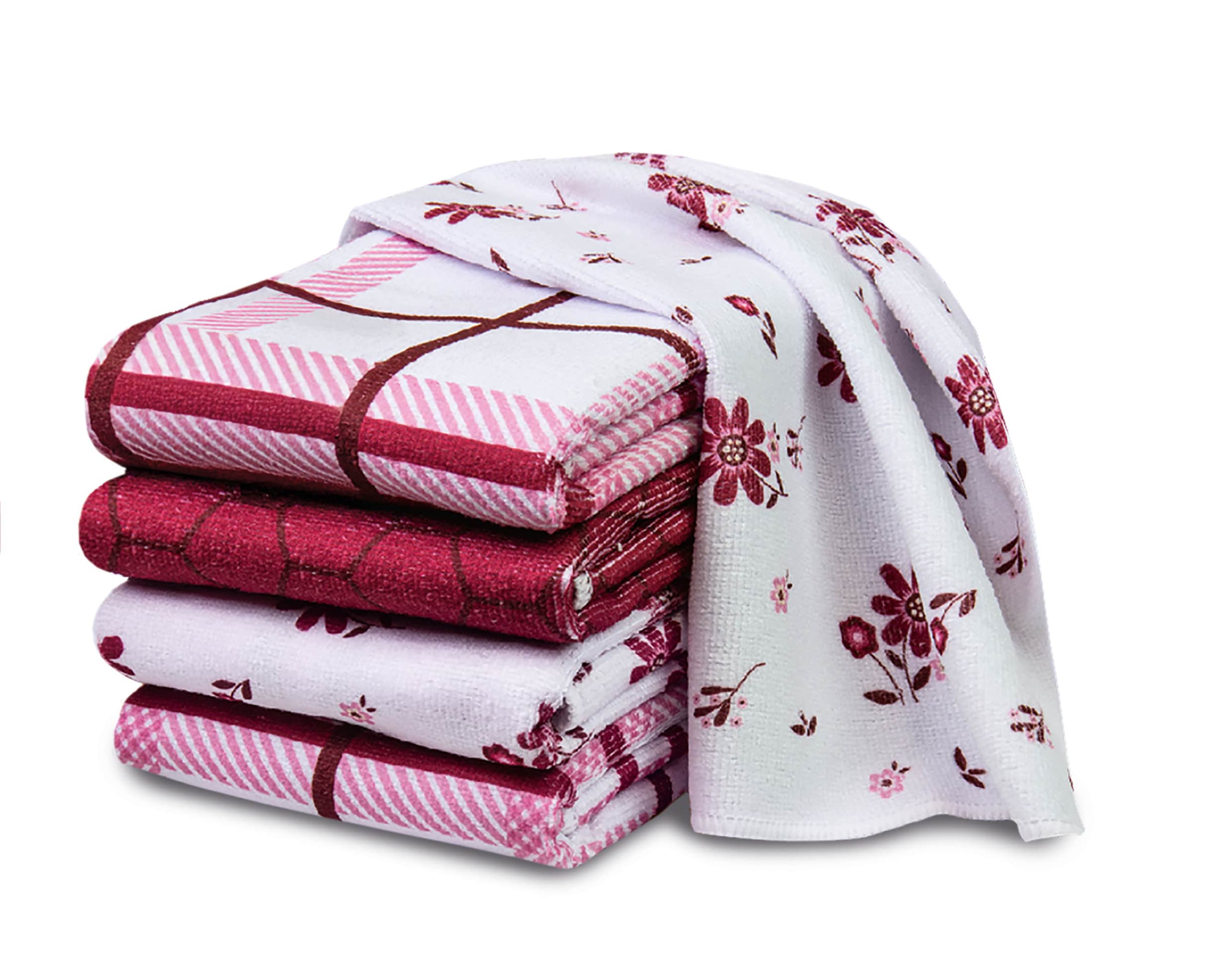 Dekor Geschirrt&uuml;cher, Design Floral Rot - Bild 1