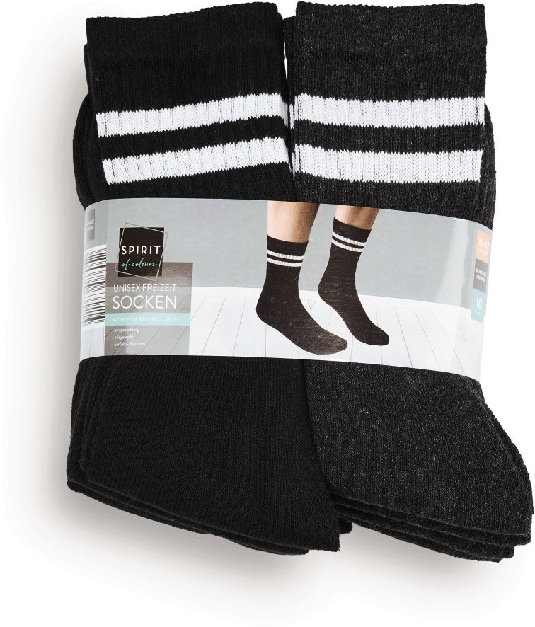 Spirit of Colours Herren Freizeitsocken 10er Pack - Schwarz/Anthrazit 43/46 - Bild 1