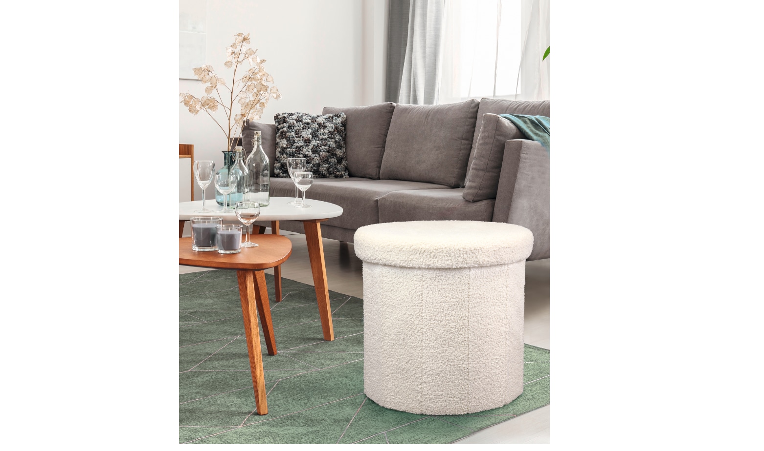 Dekor Sitzpouf Teddyfell - Bild 1