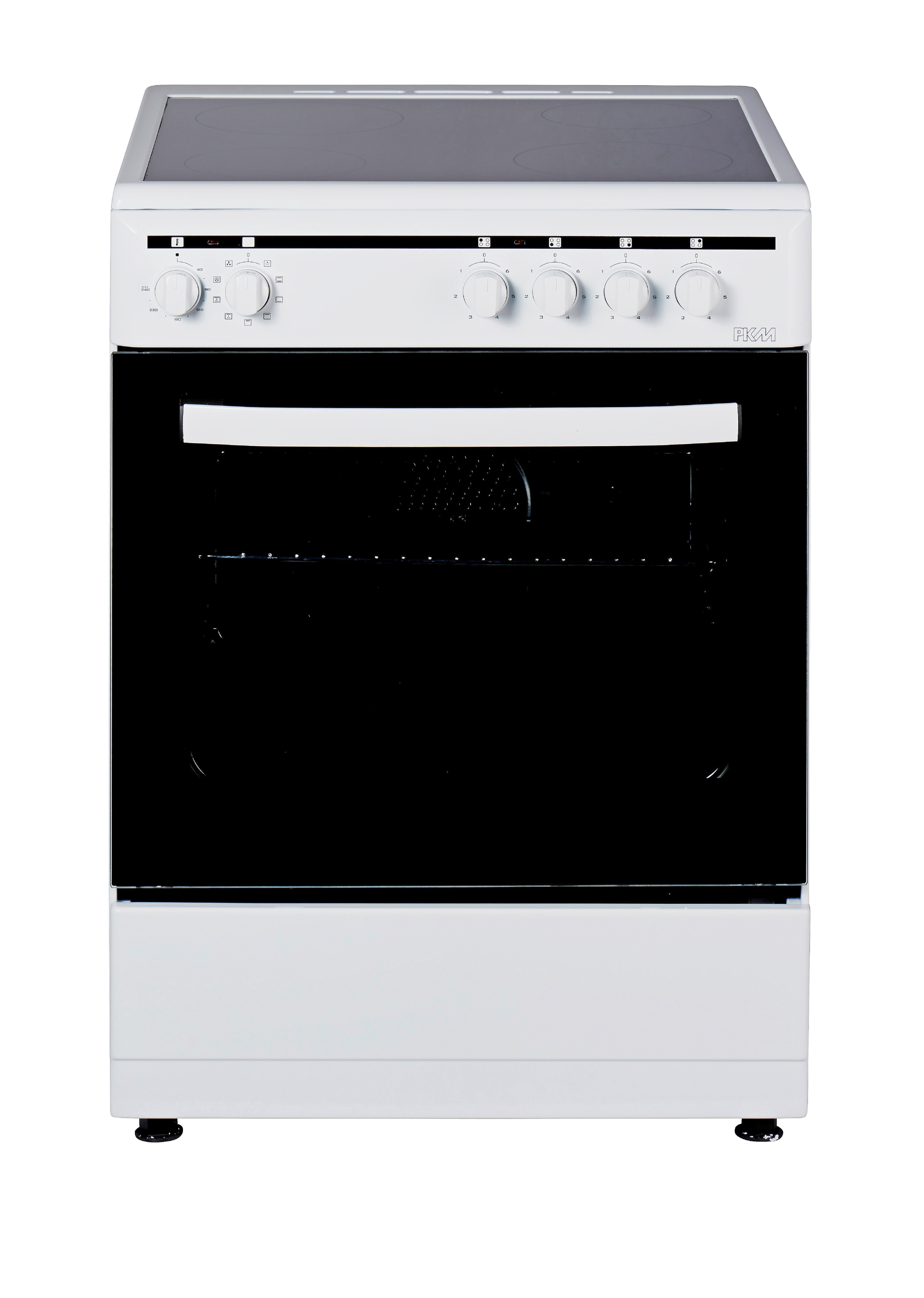 PKM Standherd Elektro EH 4-60 GK6 - Weiss; Standherd 60 cm, EEK: A ;4 Kochzonen, Grill, Umluft, Hei&szlig;luft, 6 Backofenfunktionen - Bild 1