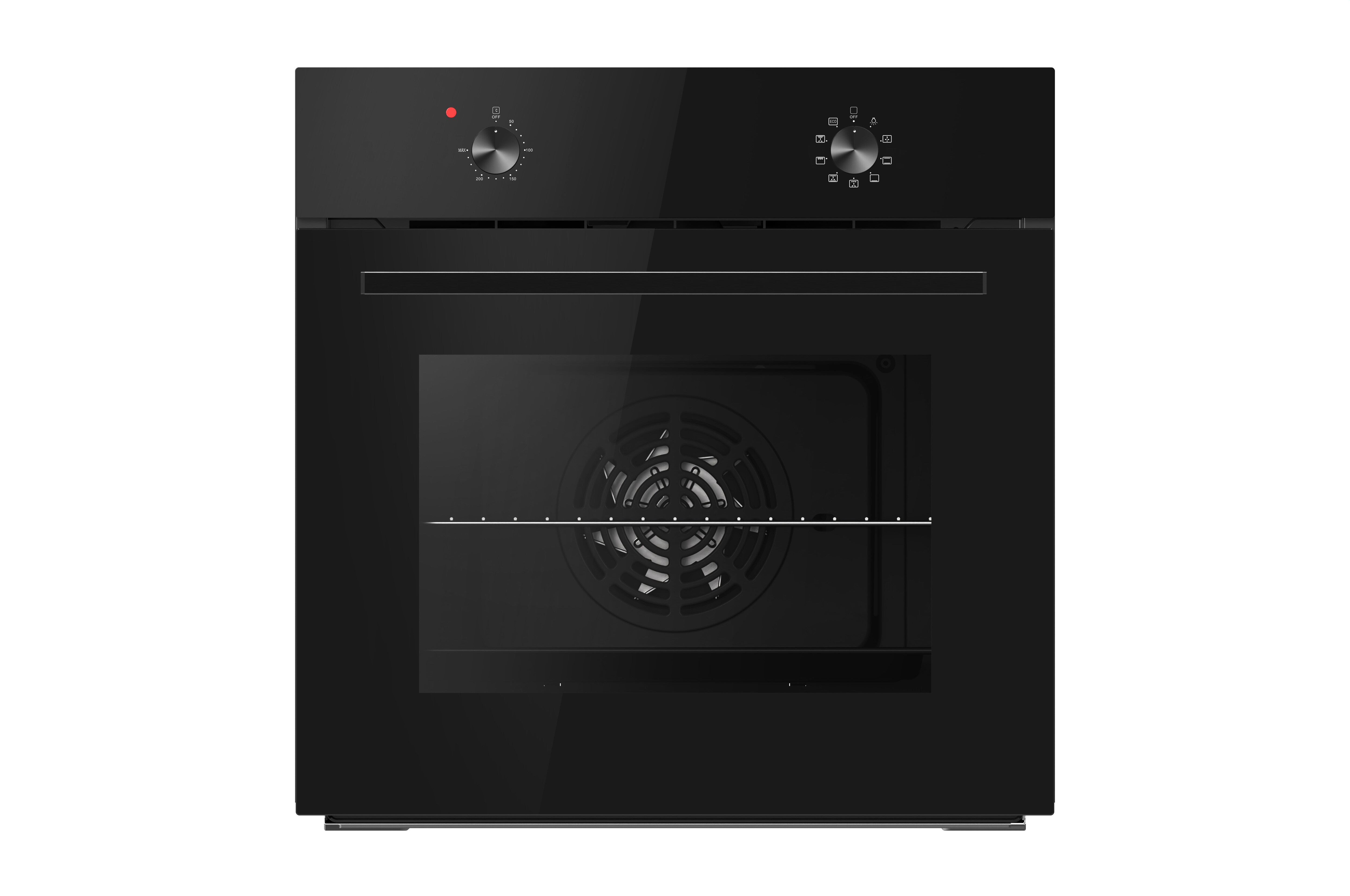 PKM Einbaubackofen EB7B - Einbaubackofen mit schwarzer Glasblende, 64 L, 8 Funktionen - Bild 1