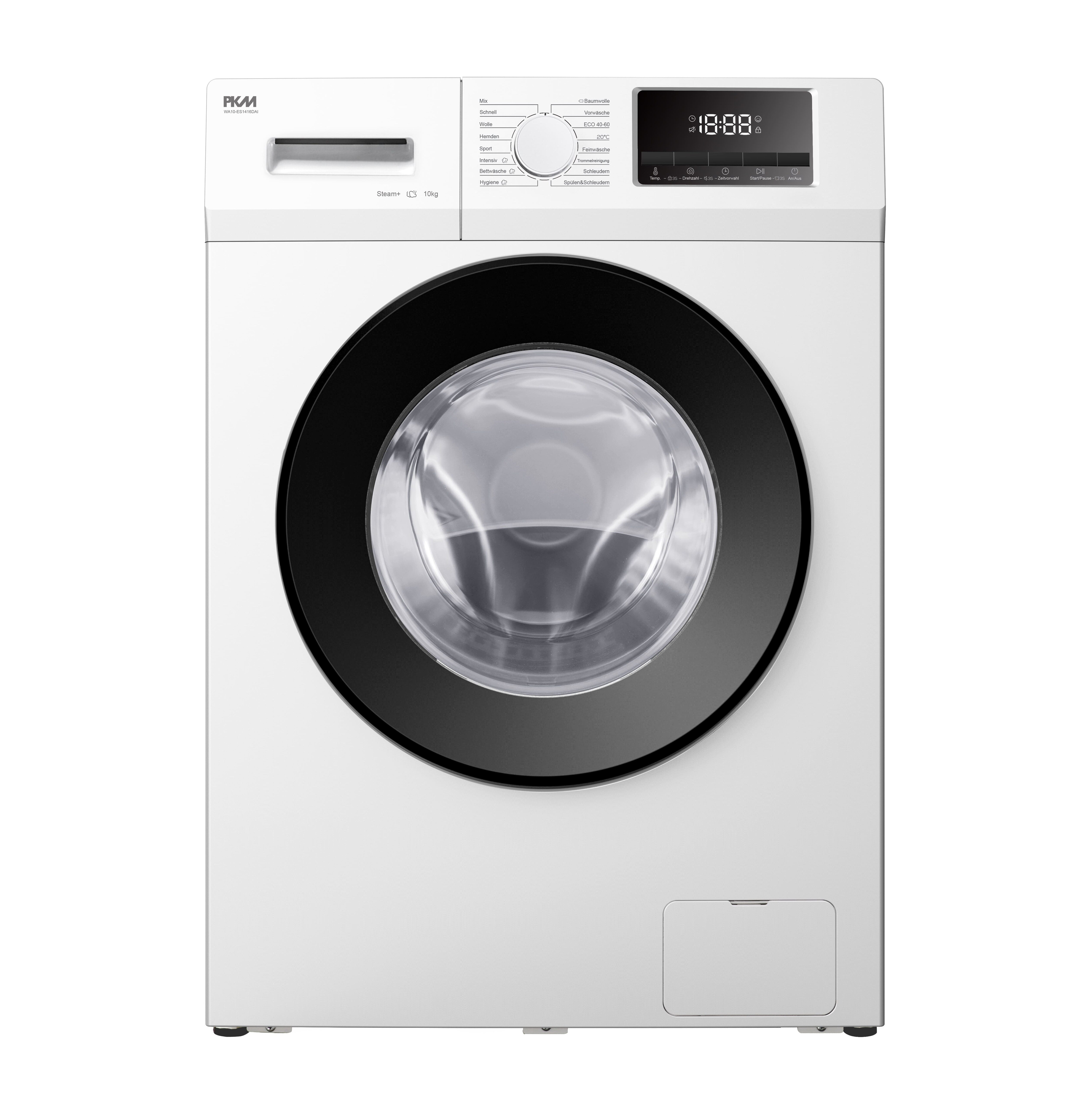 PKM Waschmaschine WA10-ES1416DAI - Frontlader, 10 KG; EEK A; elektronische Programmsteuerung, Display, Inverter Motor, Steam, Aqua Stop - Bild 1