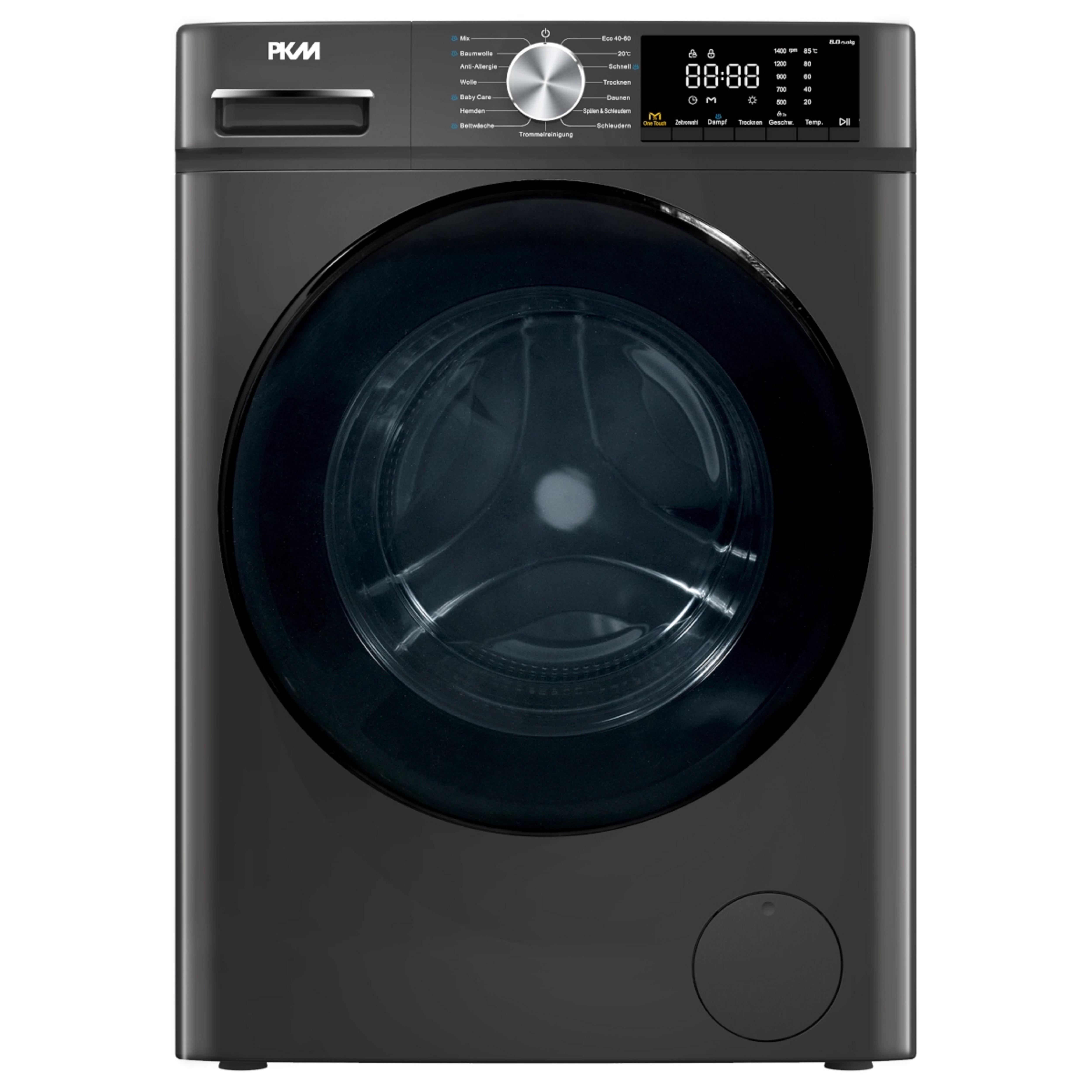 PKM Waschtrockner WT8+5ADG - Frontlader,  8 KG Waschen / 5 Kilo Trocknen; EEK: A / D ; 1400 UpM , &uuml;bersichtliches Display, Dunkelgrau - Bild 1