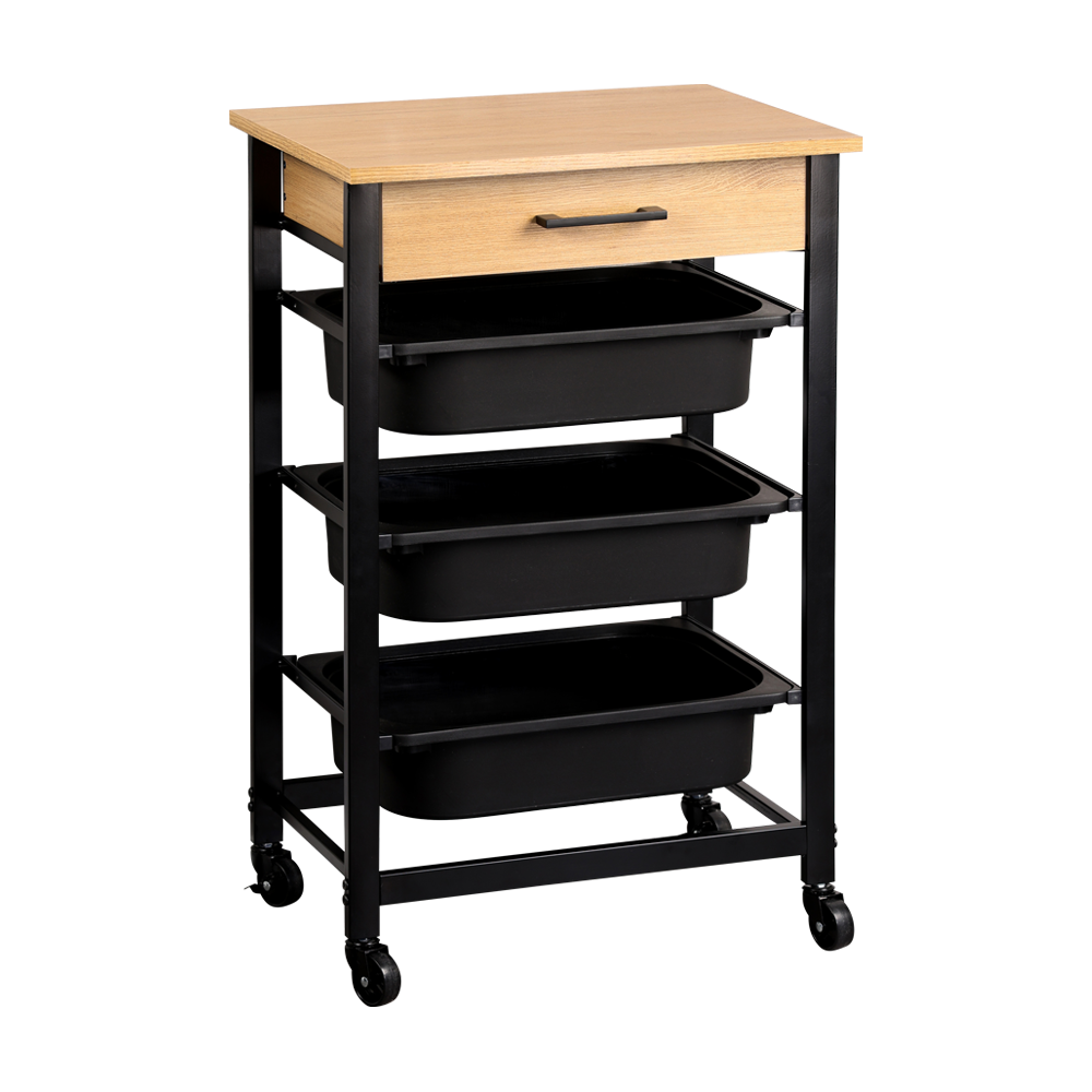 KESPER K&uuml;chenwagen, mit 3 Kunststoffbeh&auml;ltern - Bild 1