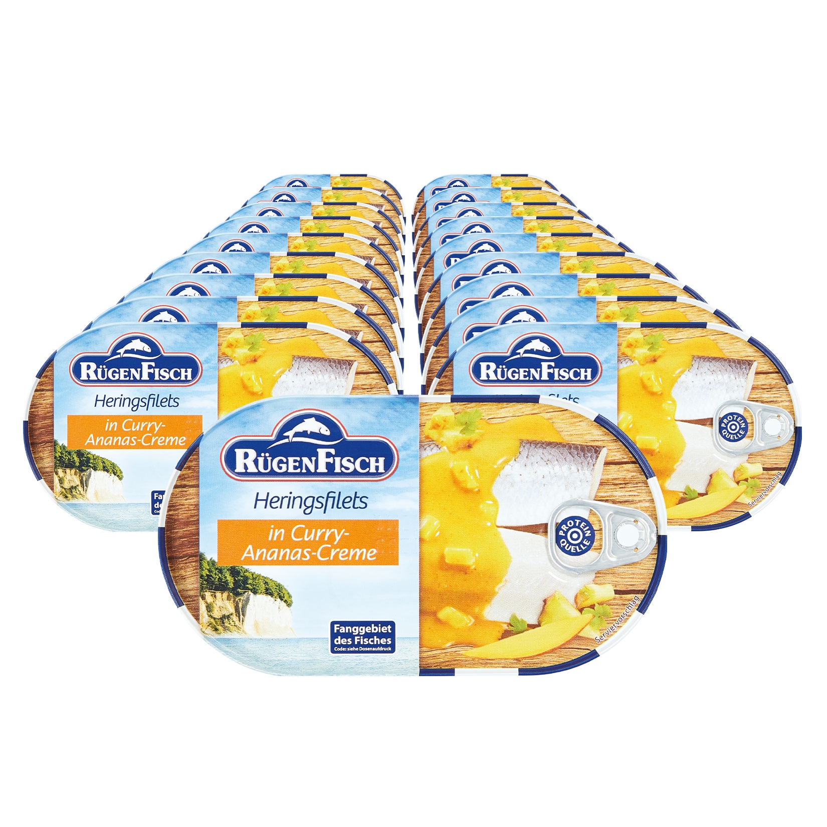 R&uuml;genfisch Heringsfilet in Curry-Ananas-Creme 200 g, 19er Pack - Bild 1