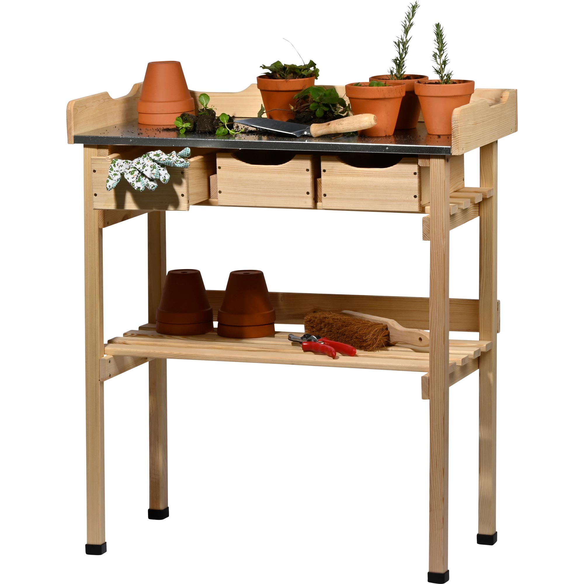 dobar Pflanztisch mit 3 Schubladen, Natur - Bild 1