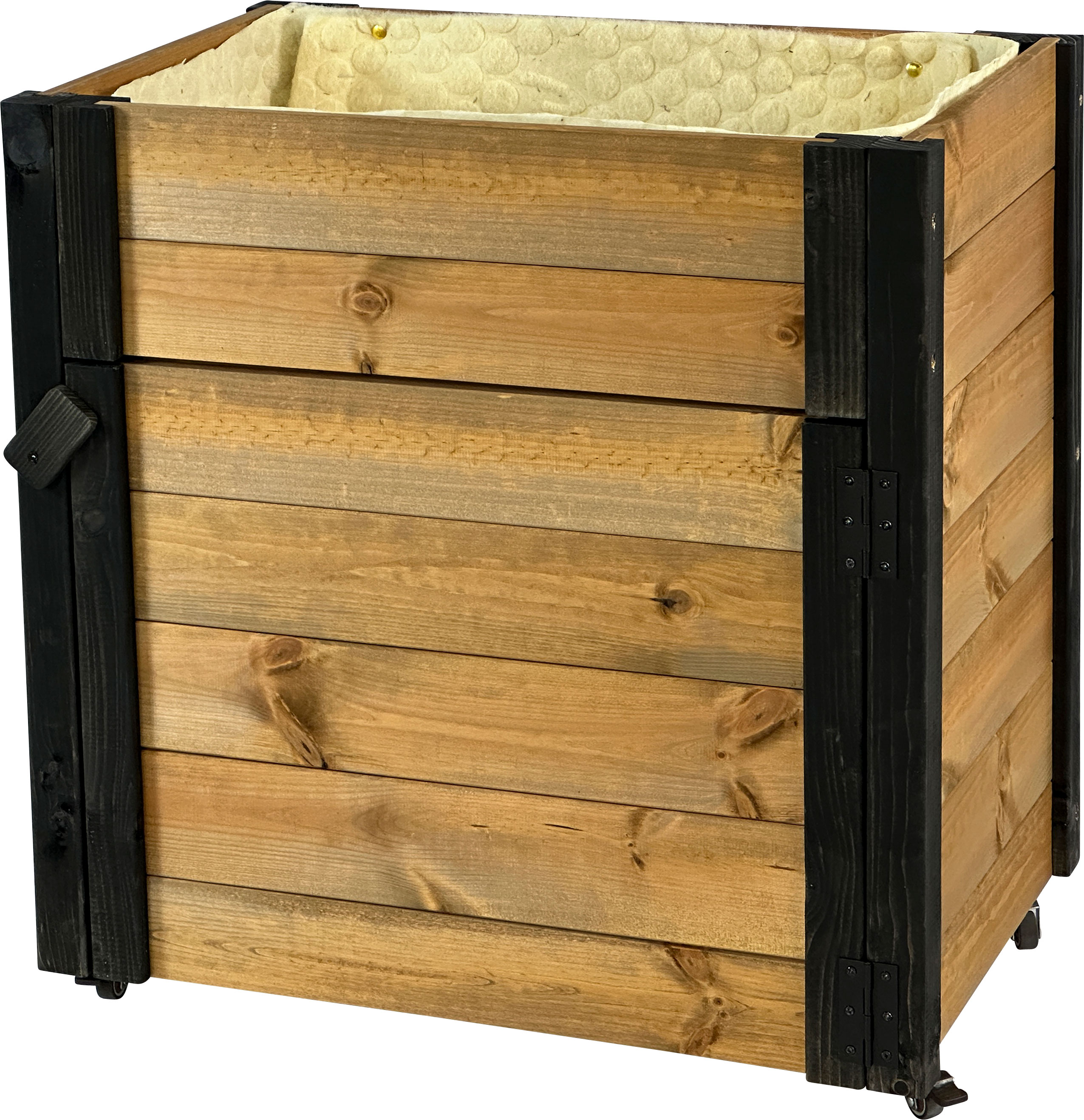 dobar Rollbarer Gartenschrank mit Pflanzkasten inkl. Schafswolle, Gr. M - Braun/Schwarz - Bild 1