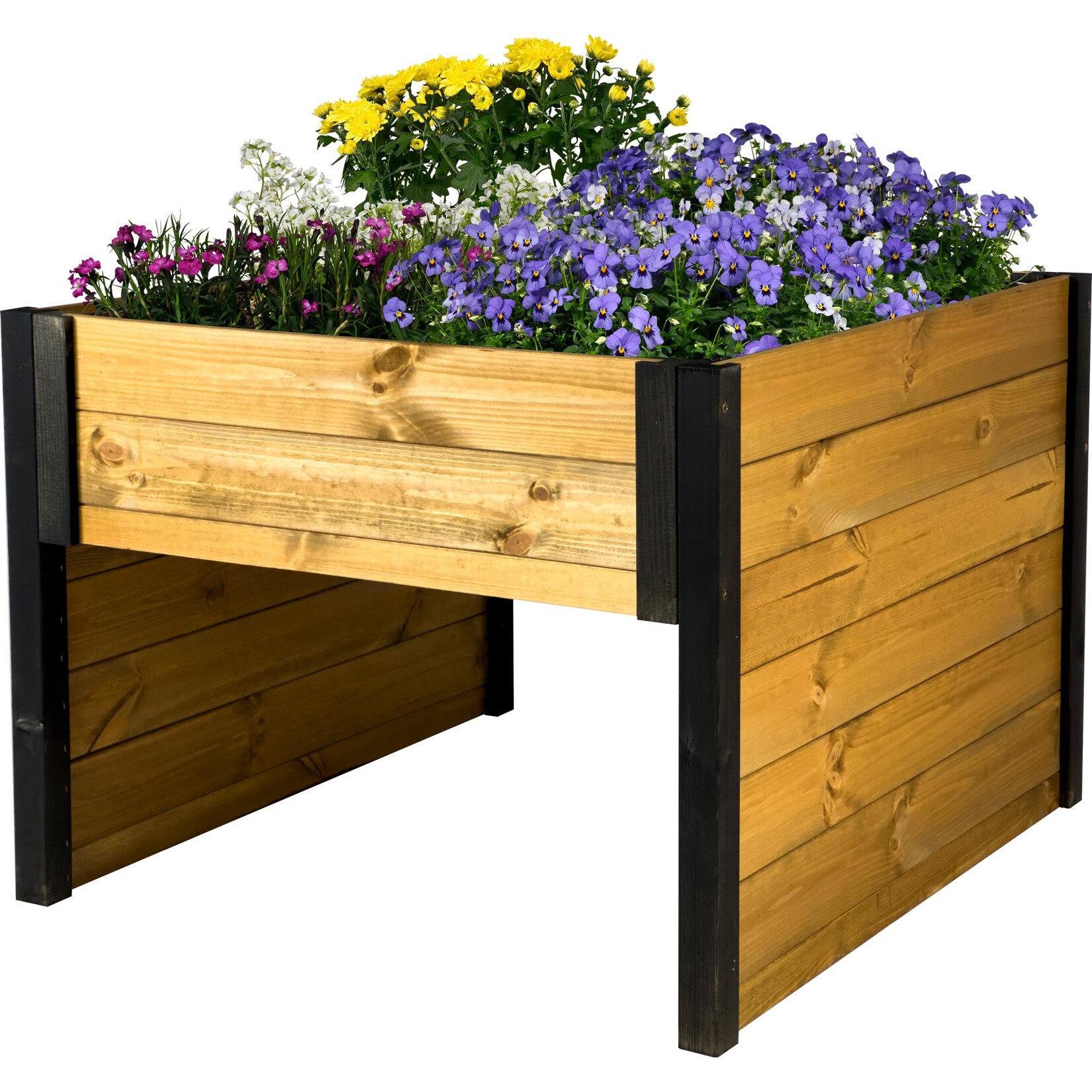 dobar Mährobotergarage mit Pflanzkasten, Schwarz-Braun | 04055894561904