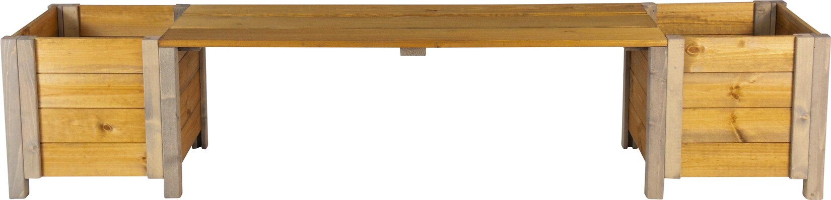 dobar Gartenbank „Svenja“ mit Blumenkästen und Schafswolle, Grau-Braun | 04055894291115