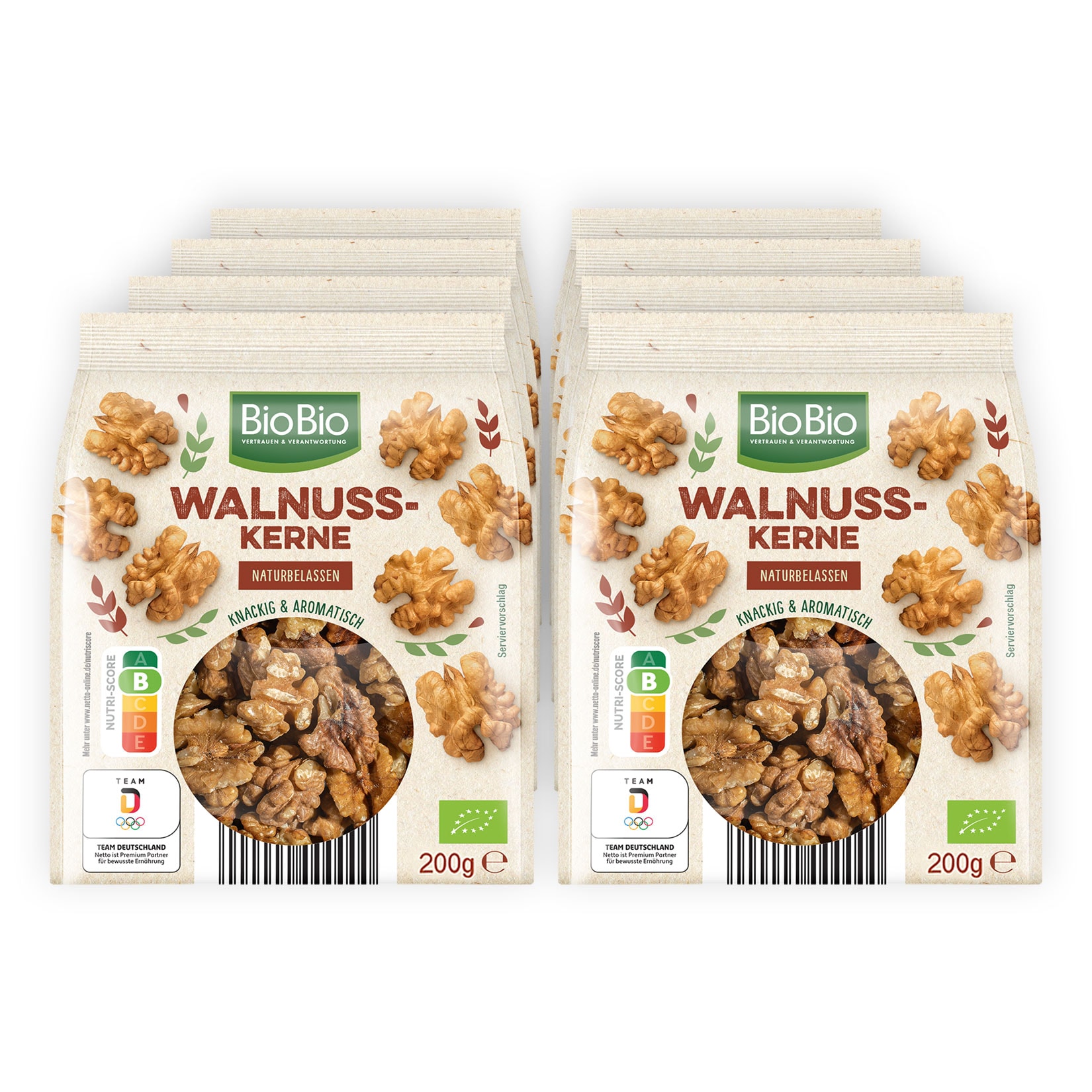 BioBio Walnusskerne 200 g, 8er Pack - Bild 1