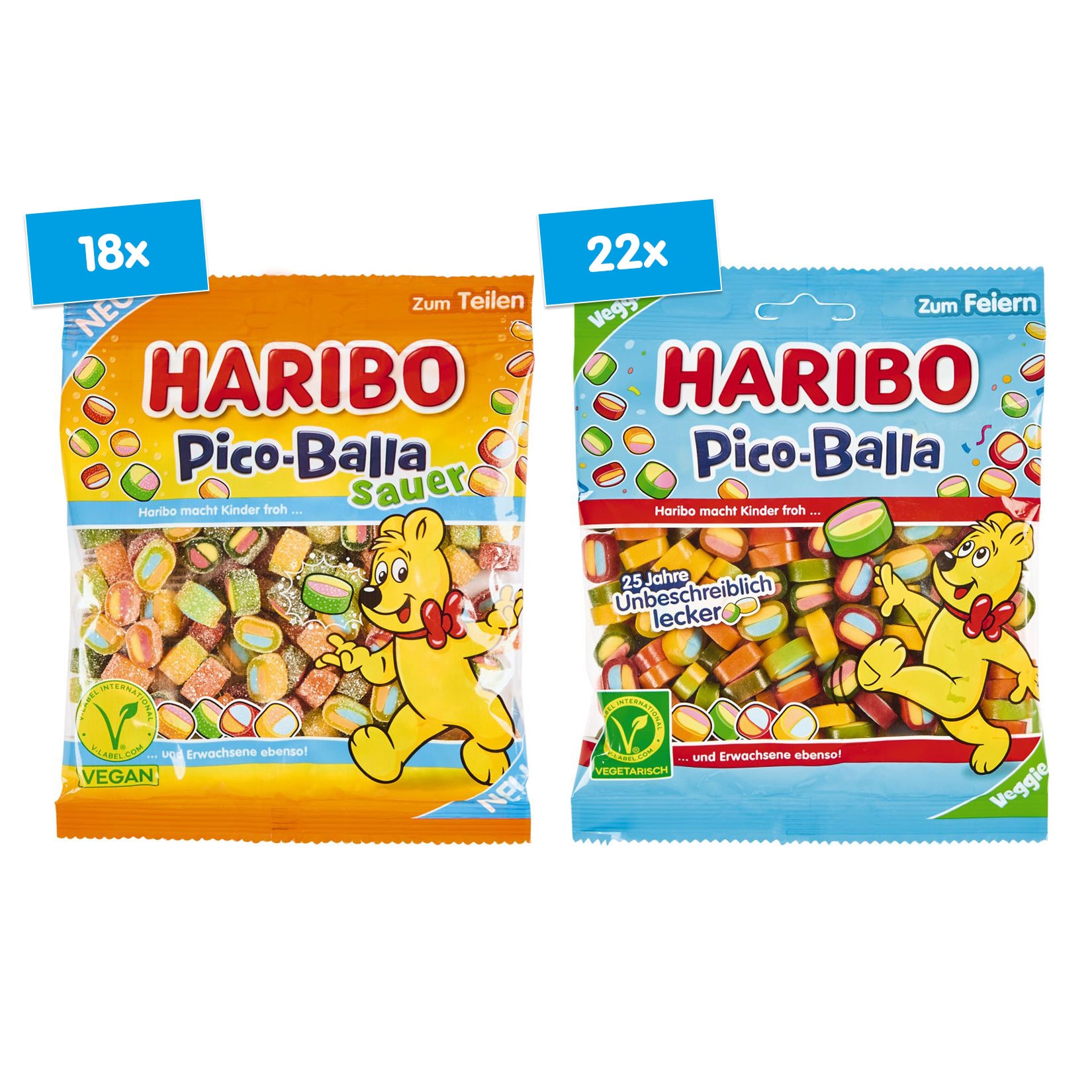 Haribo  Pico Balla  sortiert - 160 g , 40er Pack - Bild 1