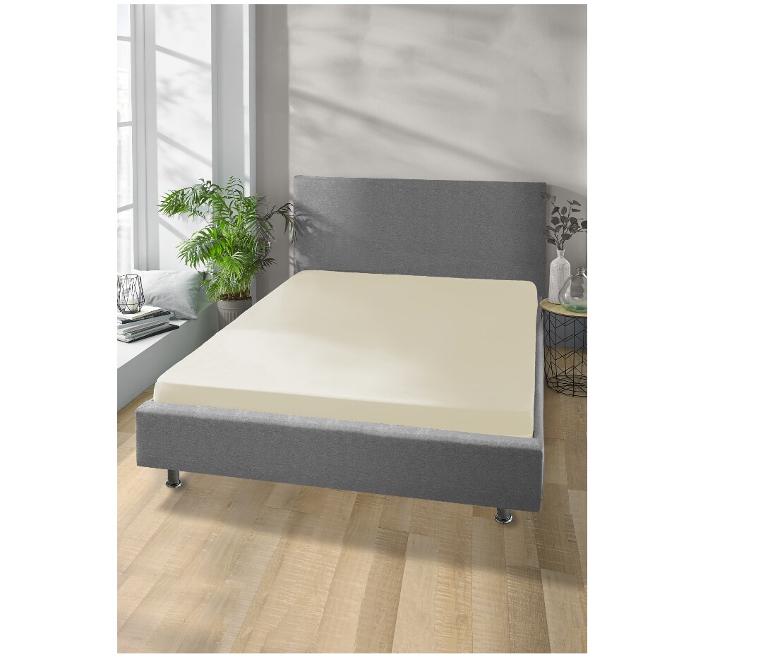 DEKOR Jersey-Spannbettlaken 200/200 cm - beige - Bild 1