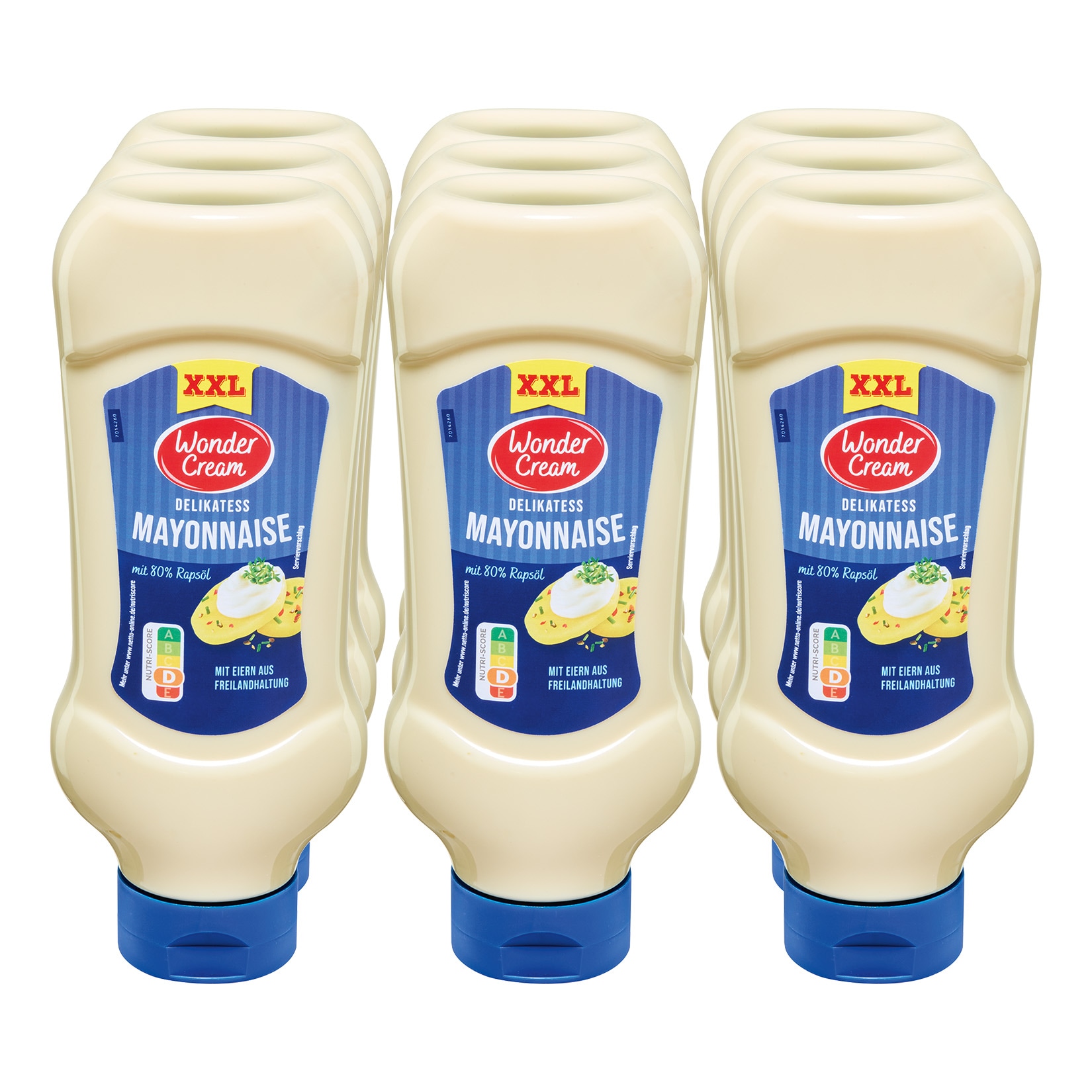 Wonder Cream Delikatess Mayonnaise XXL 800 ml, 9er Pack - Bild 1