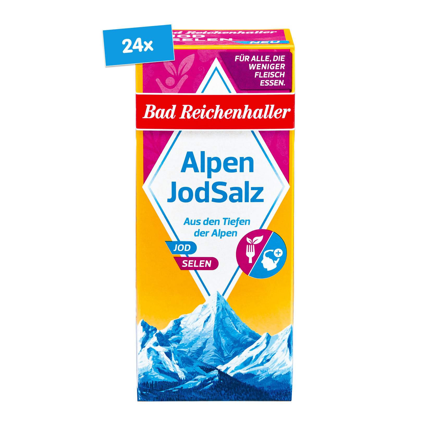 Bad Reichenhaller Alpen Jodsalz + Selen 500 g, 24er Pack - Bild 1